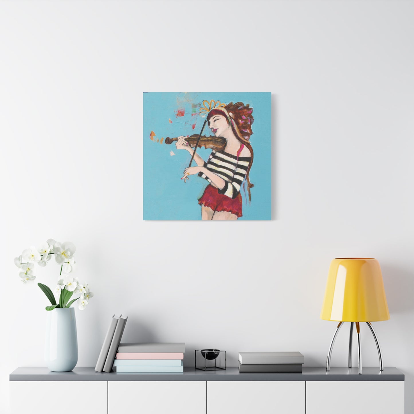 "The Violinist" Unframed Canvas Black Edge Reproduction by Zabrina Fine Art