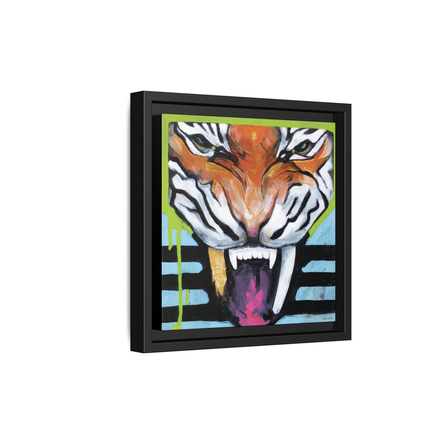 "Tiger Fang" Framed Canvas Fine Art Reproduction by Zabrina Fine Art