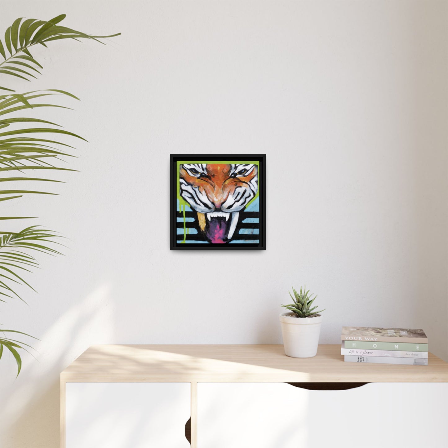 "Tiger Fang" Framed Canvas Fine Art Reproduction by Zabrina Fine Art