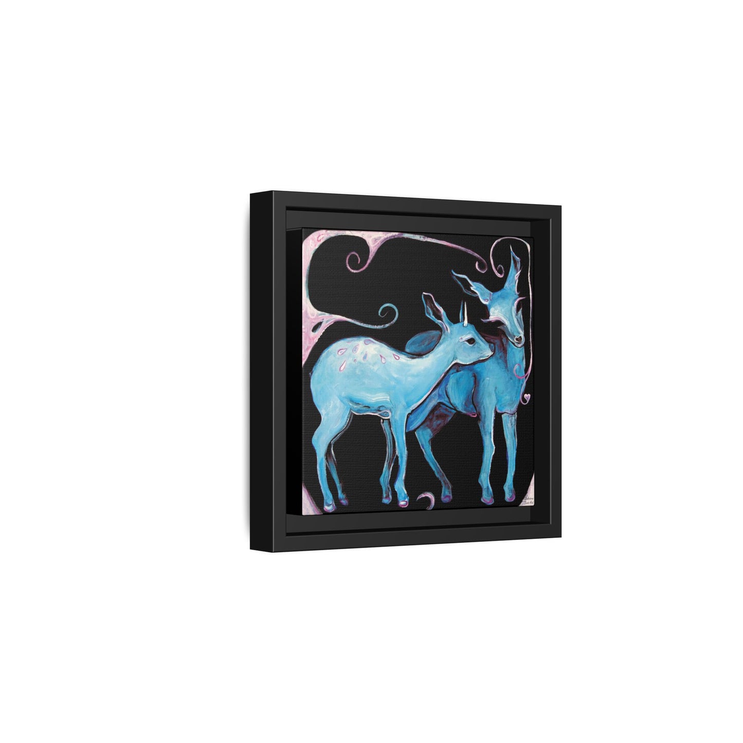 "Deer Love" Framed Canvas Fine Art Reproduction by Zabrina Fine Art