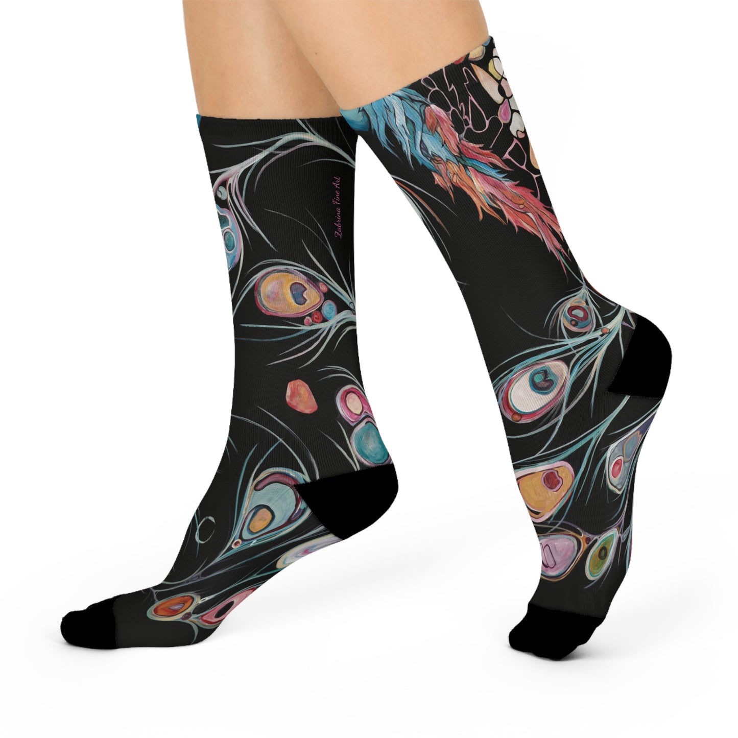 "Peacock" Cute Socks by Zabrina Fine Art