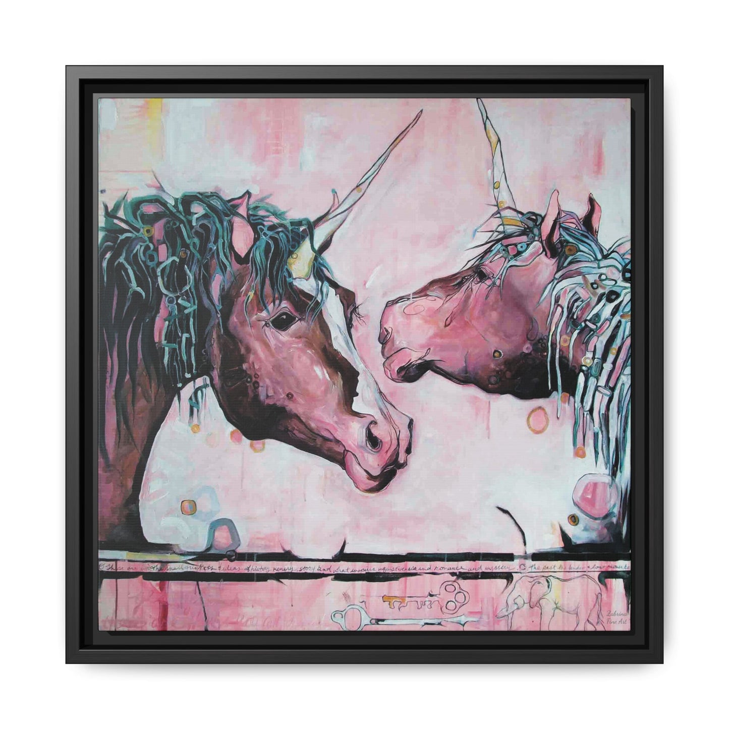 "Unicorns Are Real" Framed Canvas Fine Art Reproduction by Zabrina Fine Art