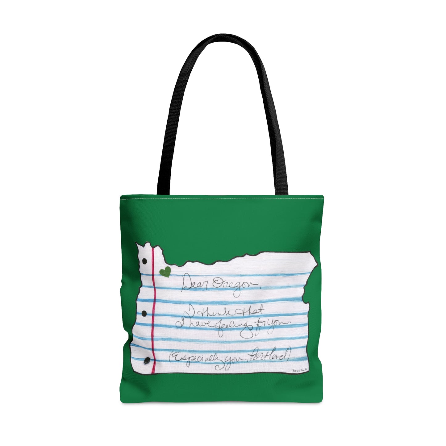 "Oregon Love Letter" Tote Bag Green by Zabrina Fine Art