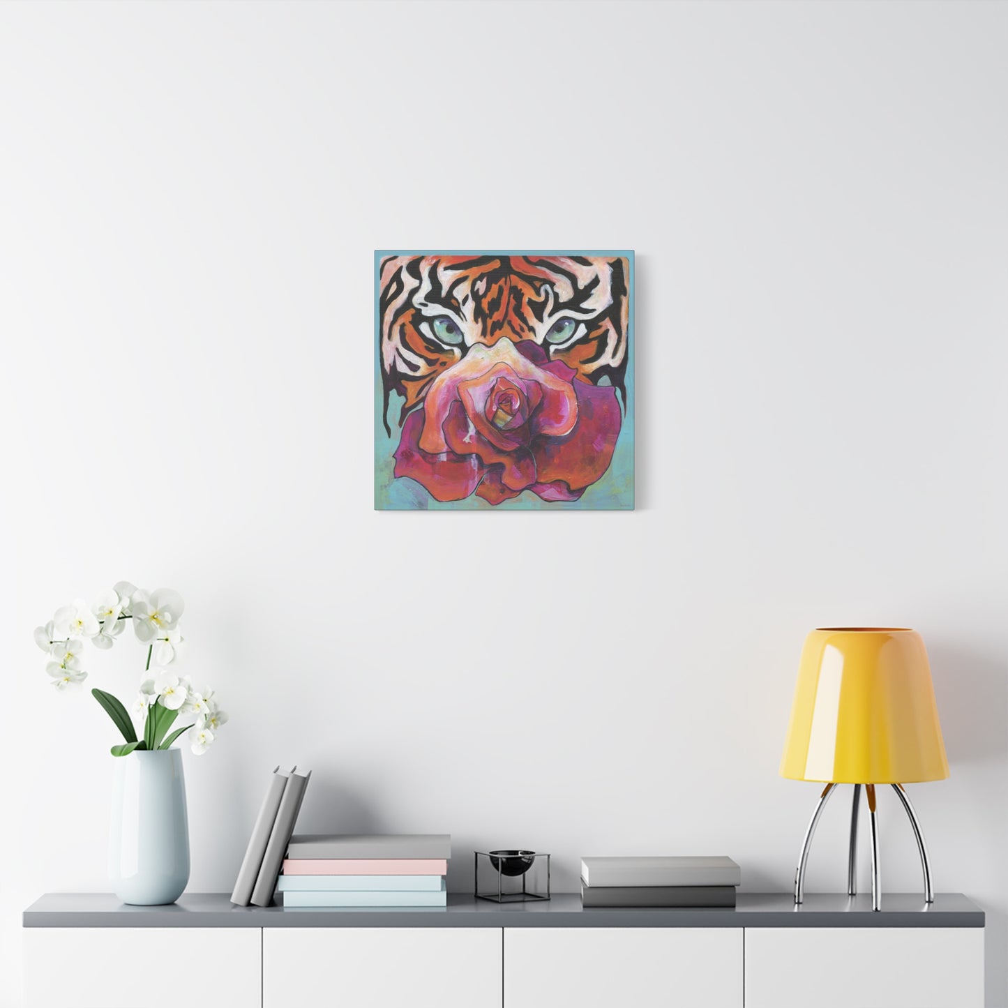 "Tiger Rose" Unframed Canvas Black Edge Reproduction by Zabrina Fine Art