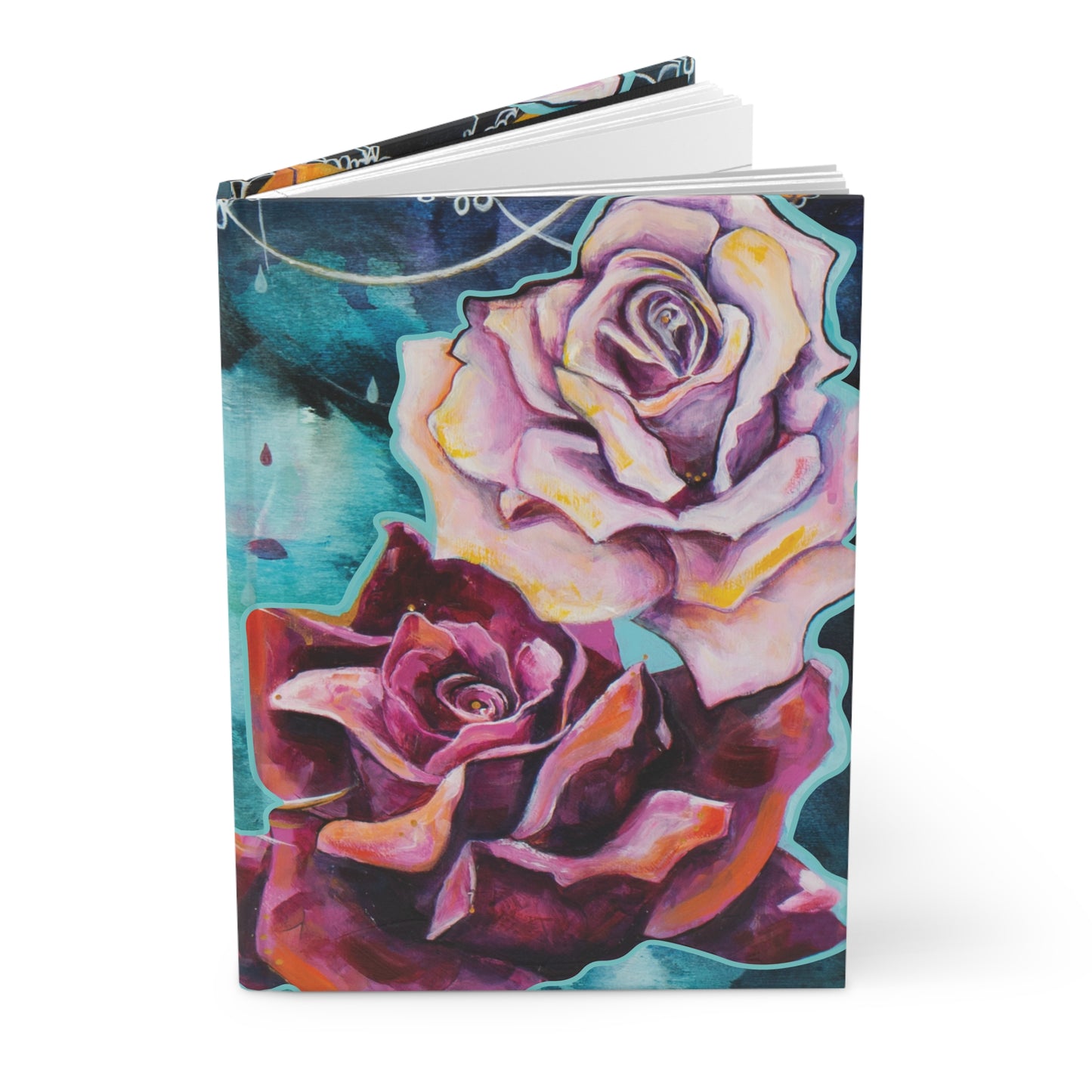 "Roses & Raindrops" Hardcover Journal by Zabrina Fine Art