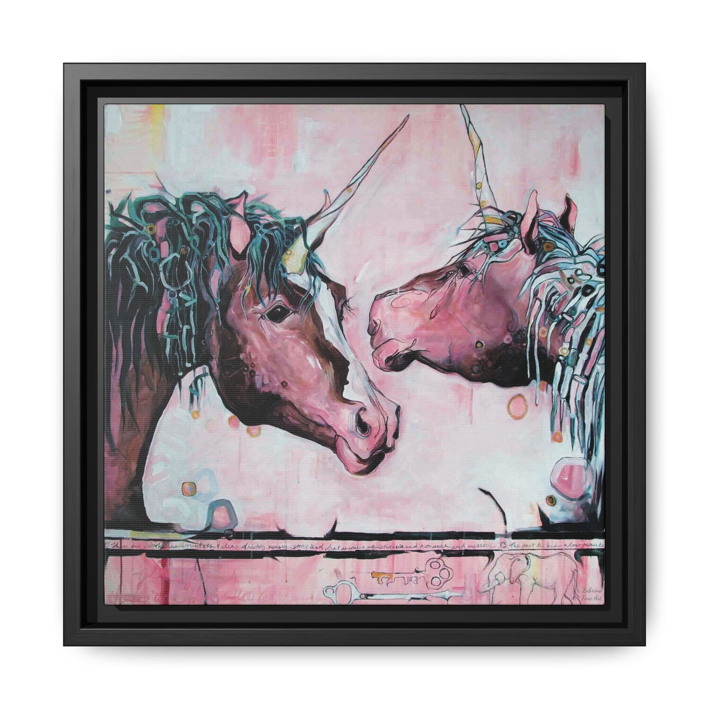 "Unicorns Are Real" Framed Canvas Fine Art Reproduction by Zabrina Fine Art