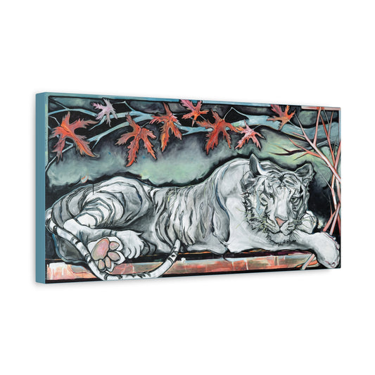 "White Tiger" Unframed Canvas Glacier Blue Edge Reproduction by Zabrina Fine Art