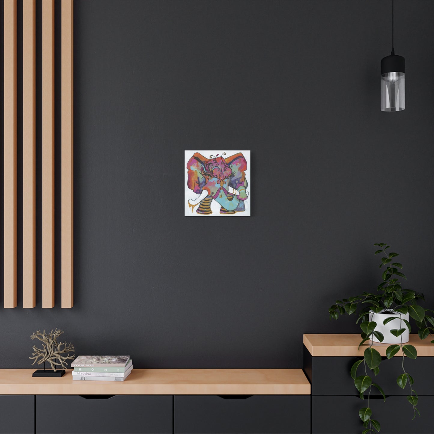 Copy of "Masquerade Elephant" Unframed Canvas Black Edge Reproduction by Zabrina Fine Art