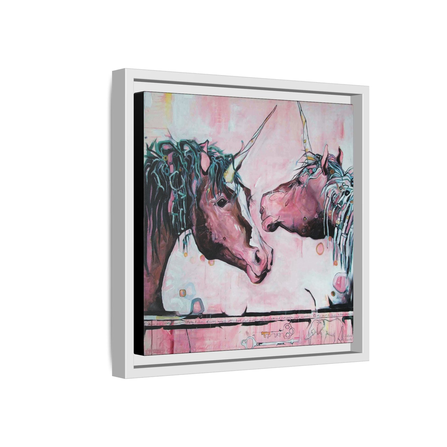 "Unicorns Are Real" Framed Canvas Fine Art Reproduction by Zabrina Fine Art