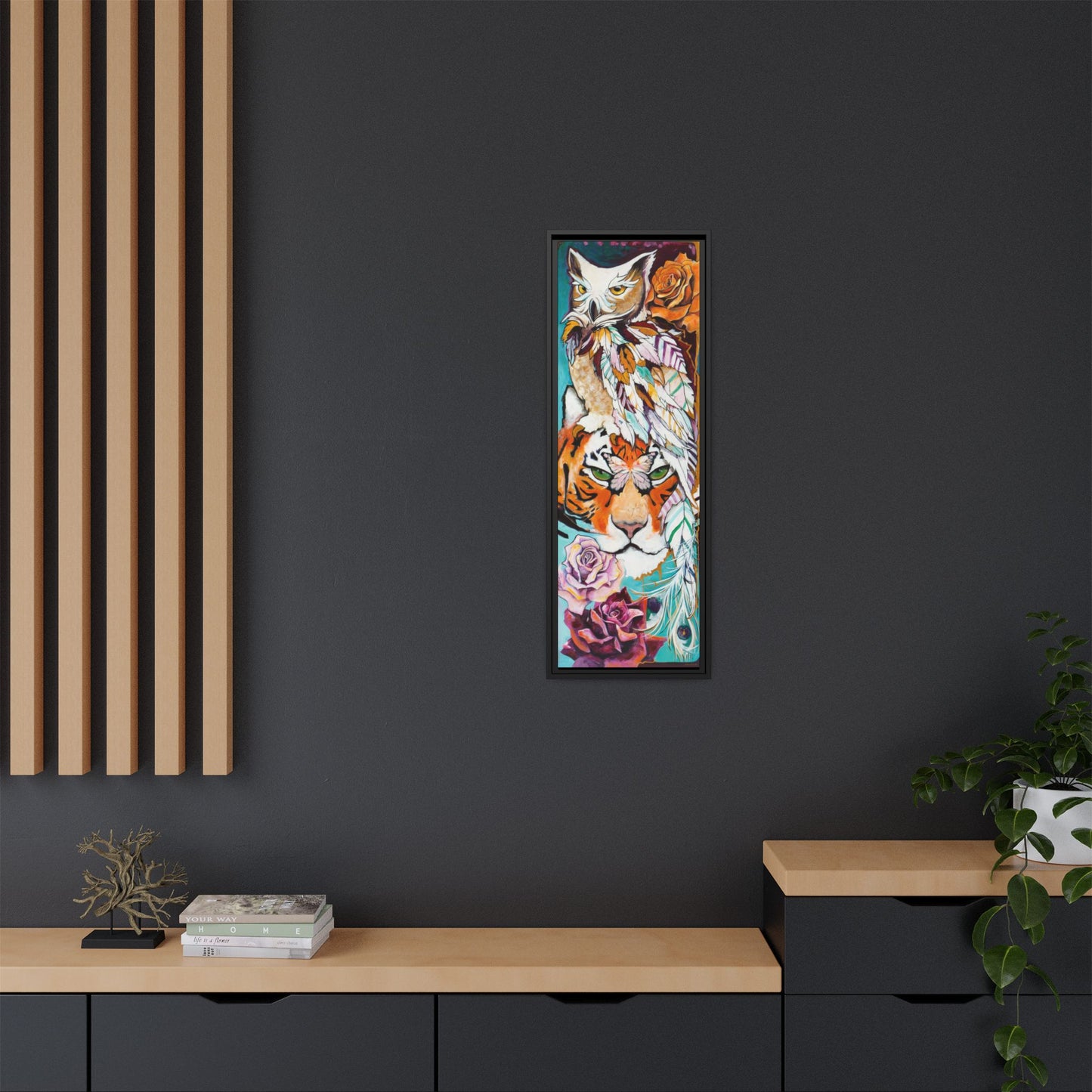 "Owl and Pussycat" Framed Canvas Fine Art Reproduction by Zabrina Fine Art