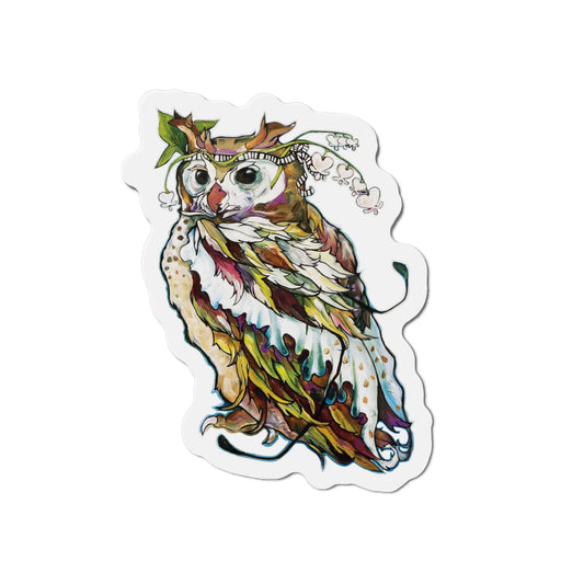 "Bleeding Hearts Owl" Die-Cut Magnet by Zabrina Fine Art