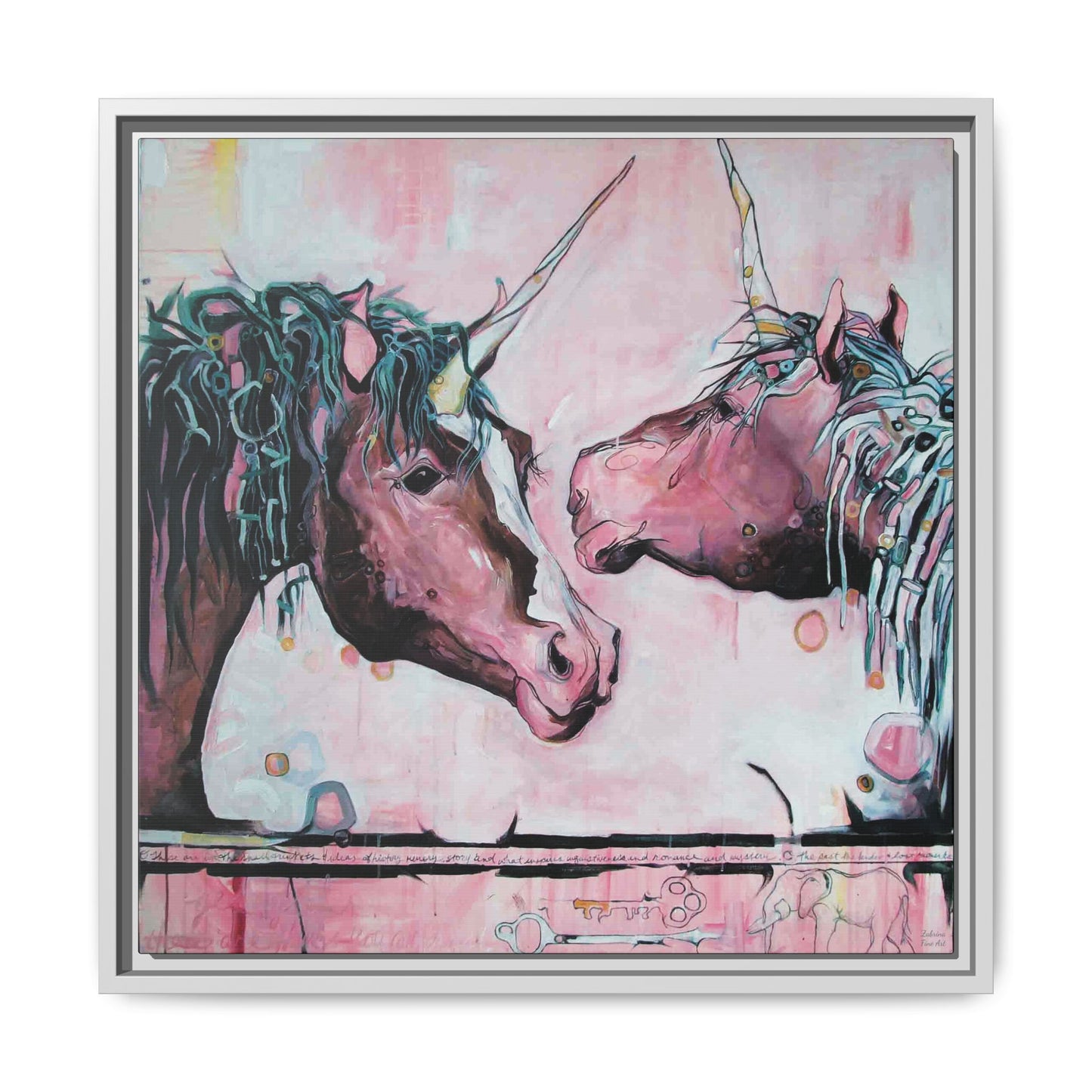 "Unicorns Are Real" Framed Canvas Fine Art Reproduction by Zabrina Fine Art