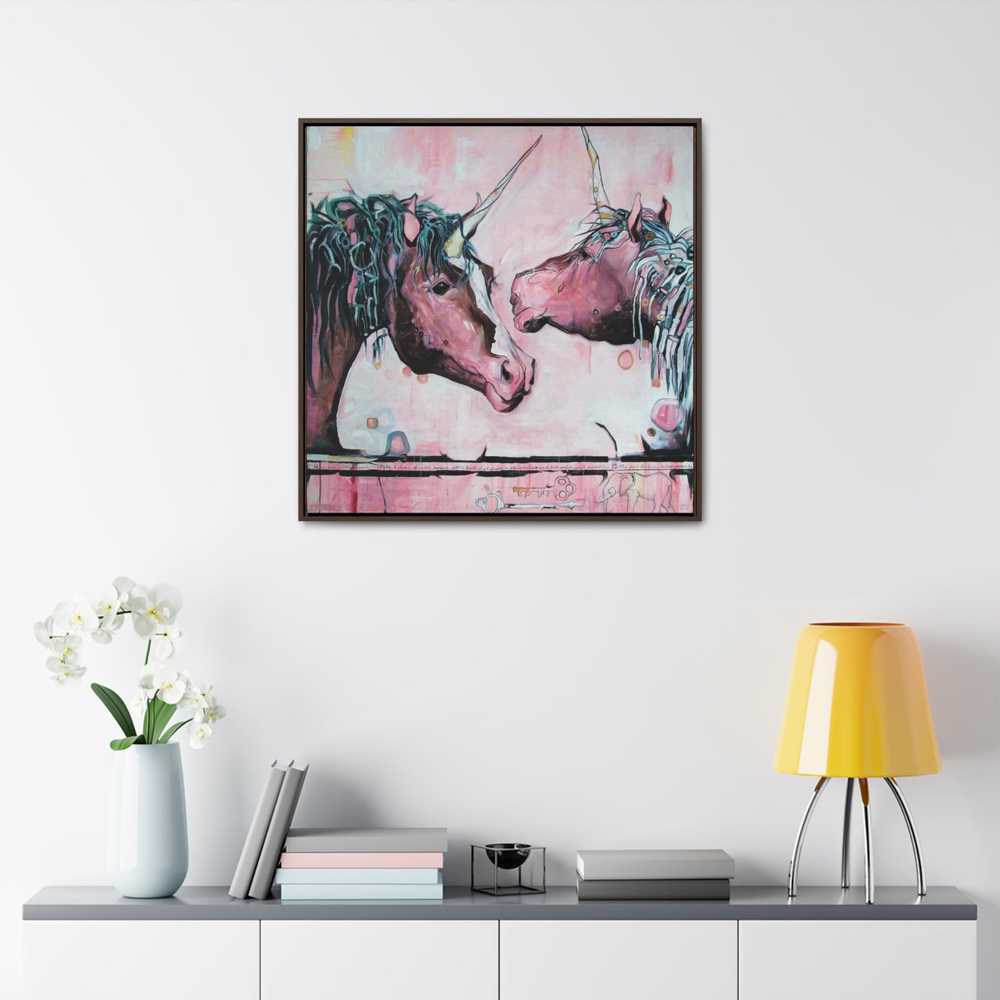 "Unicorns Are Real" Framed Canvas Fine Art Reproduction by Zabrina Fine Art