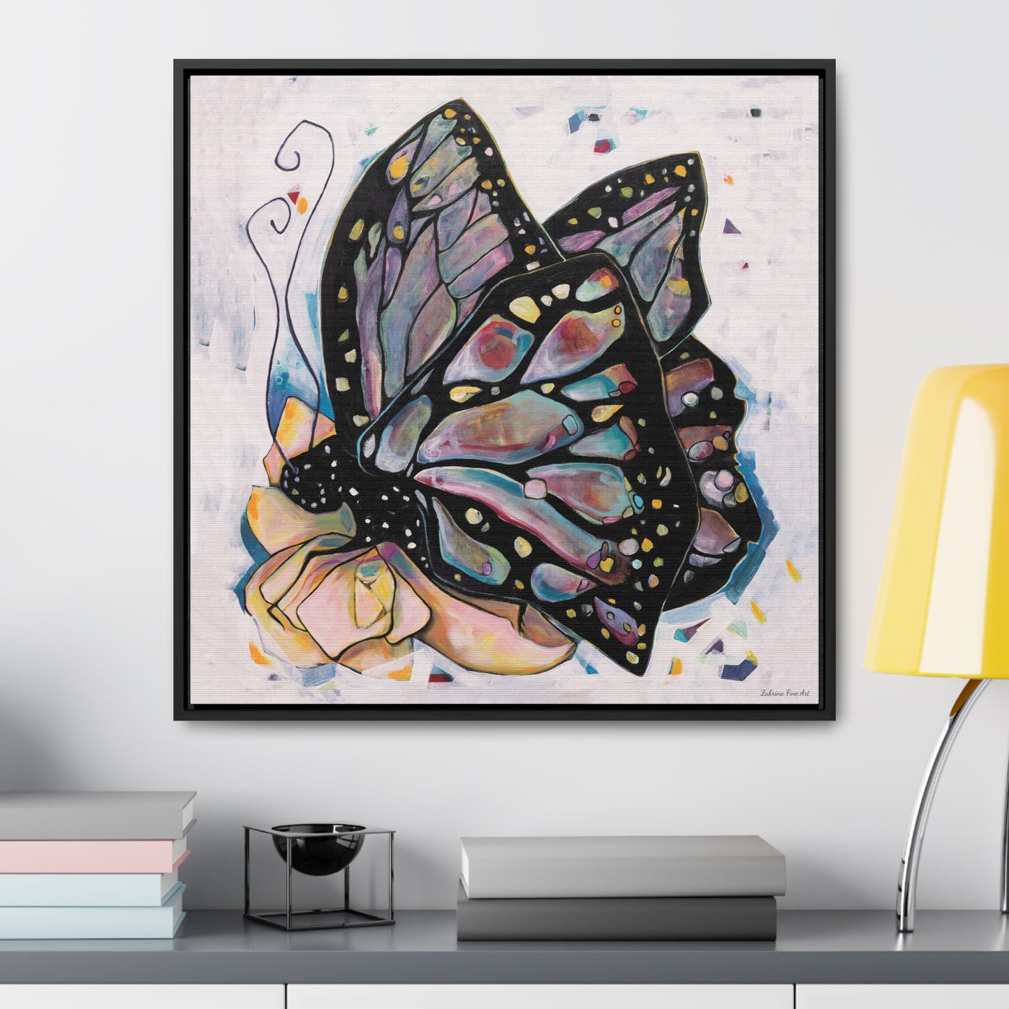 "Butterfly For Brook" Framed Canvas Fine Art Reproduction by Zabrina Fine Art