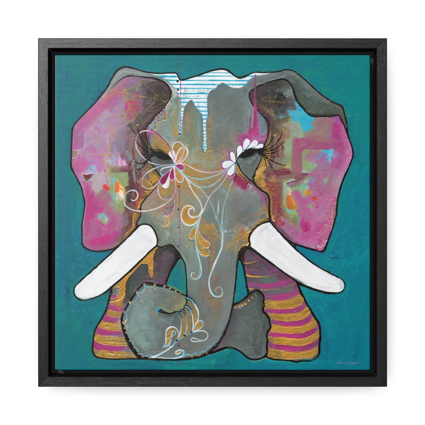 "Romeo Elephant" Framed Canvas Fine Art Reproduction by Zabrina Fine Art