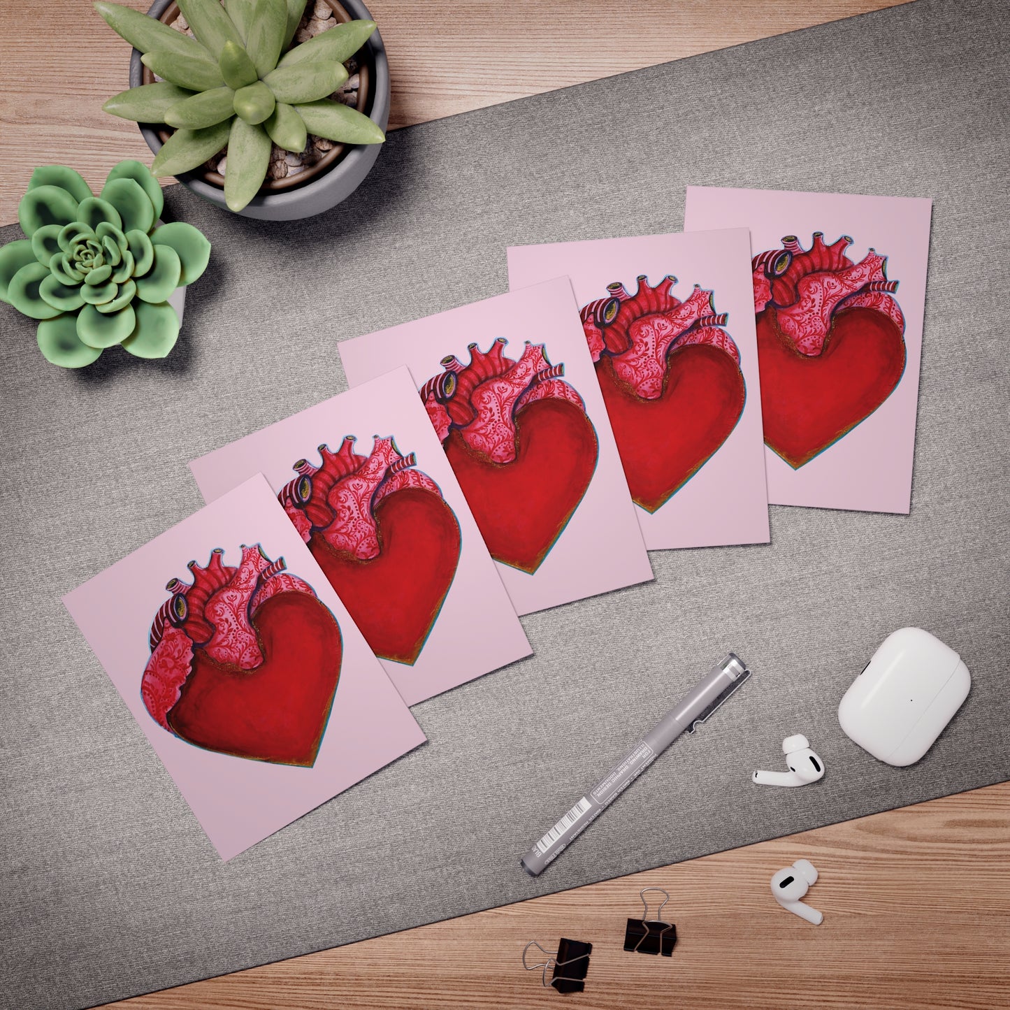 "Filagree Heart" Note Cards by Zabrina Fine Art (Set of 5) FREE SHIPPING