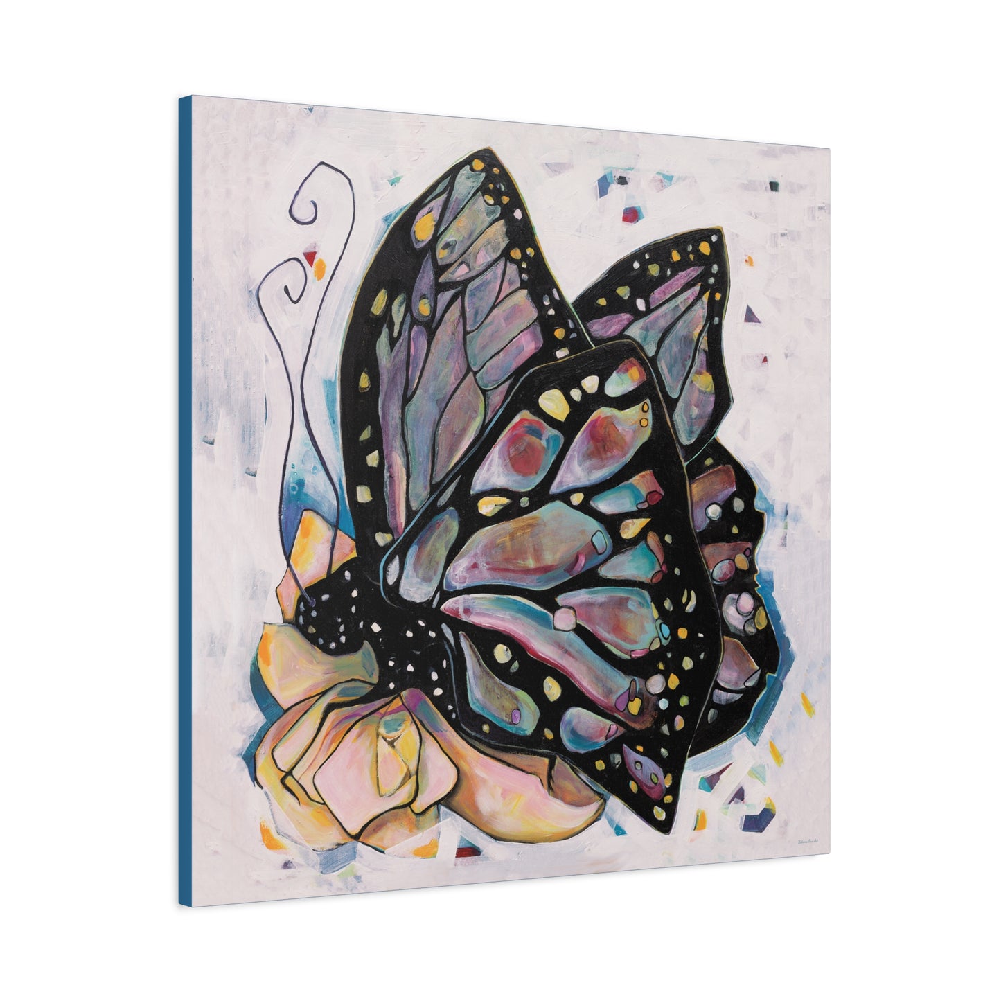 "Butterfly For Brook" Unframed Canvas Astral Blue Edge Reproduction by Zabrina Fine Art