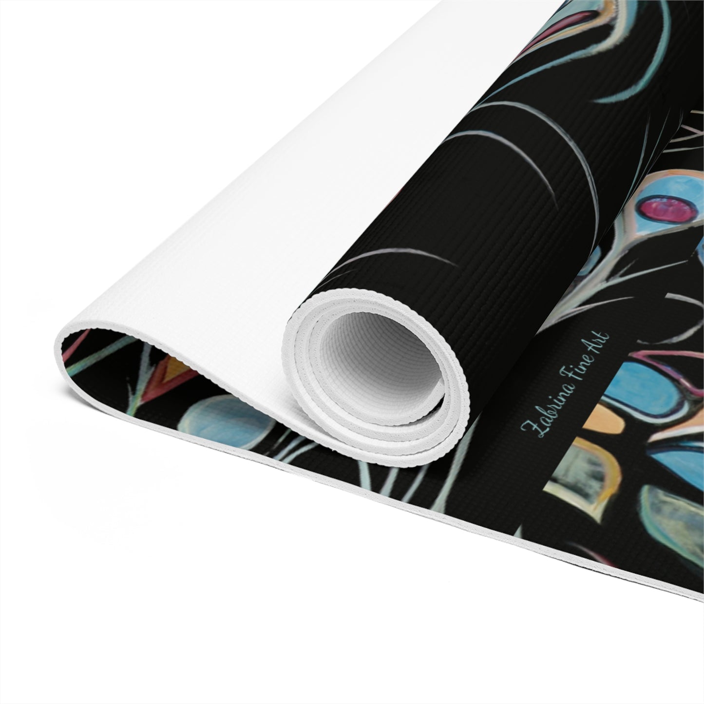 "Peacock Feather Kaliedescope" Yoga Mat by Zabrina Fine Art