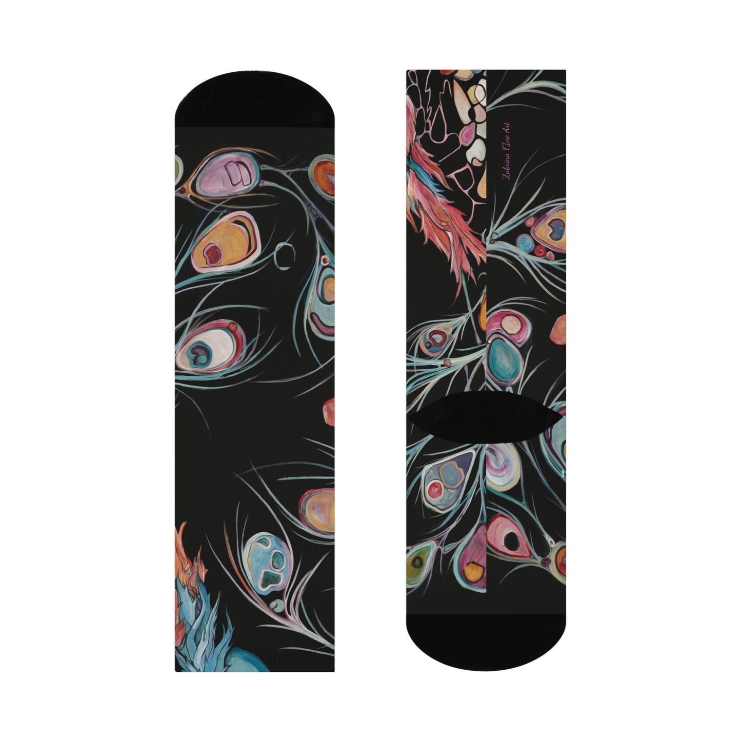 "Peacock" Cute Socks by Zabrina Fine Art