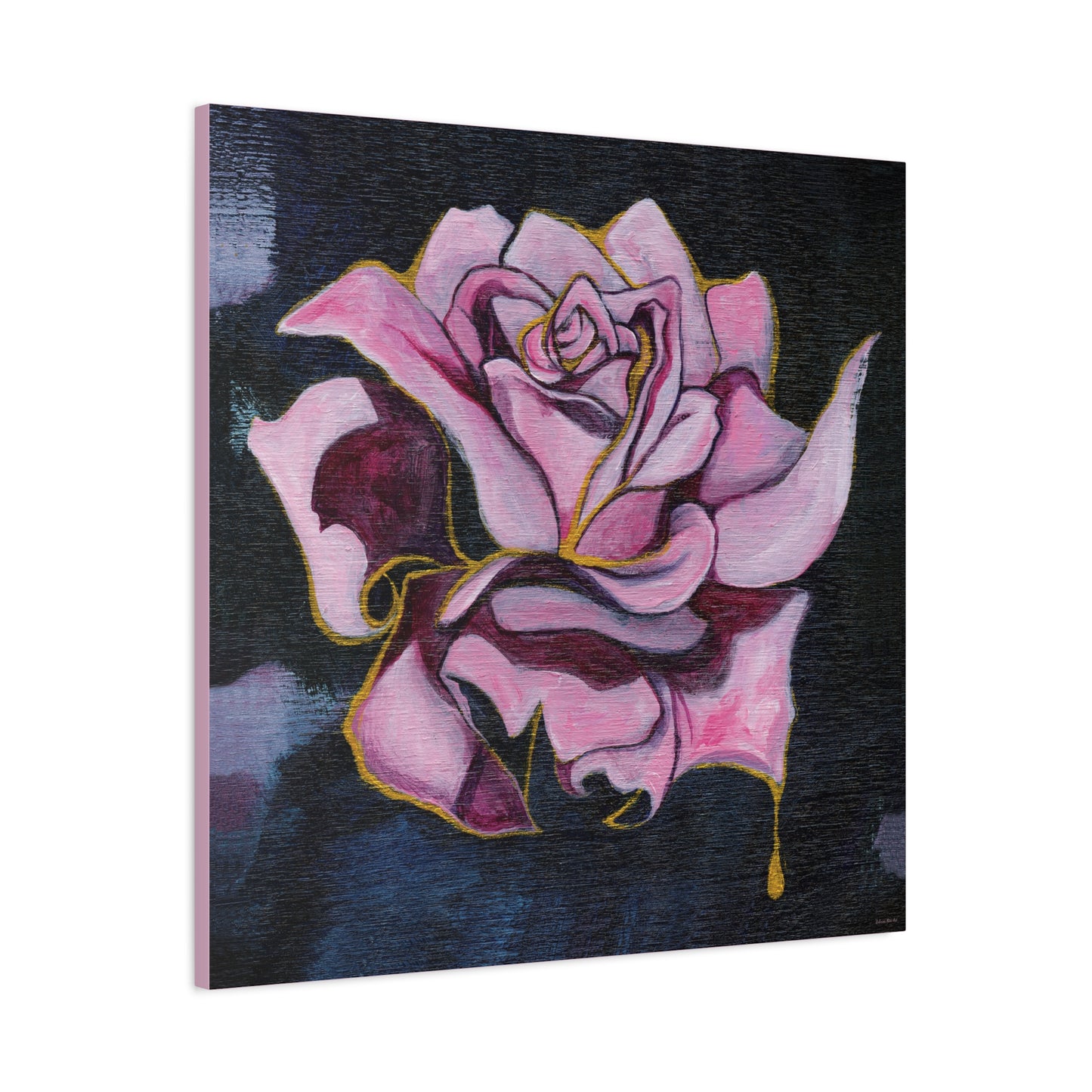 "Gilded Rose" Unframed Canvas Dusty Pink Edge Reproduction by Zabrina Fine Art