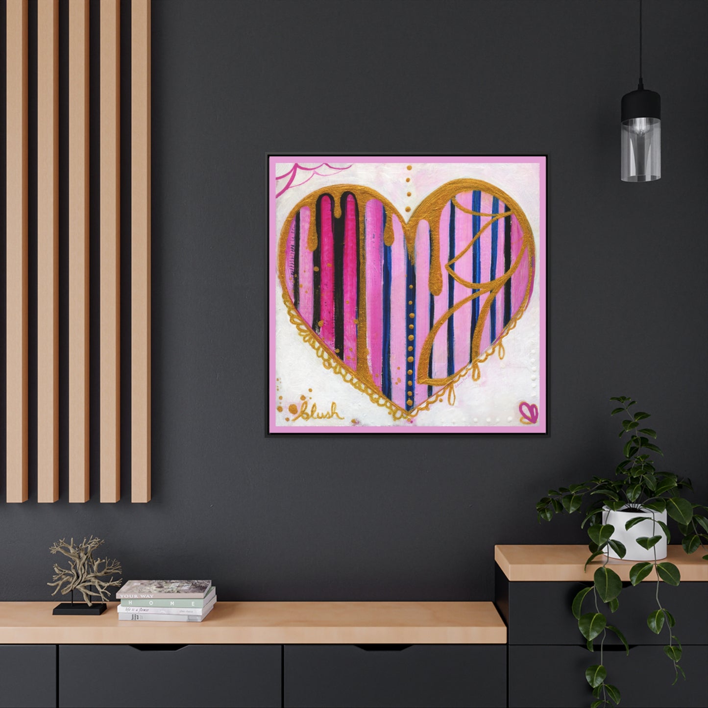 "Blush Party Heart" Framed Canvas Fine Art Reproduction by Zabrina Fine Art