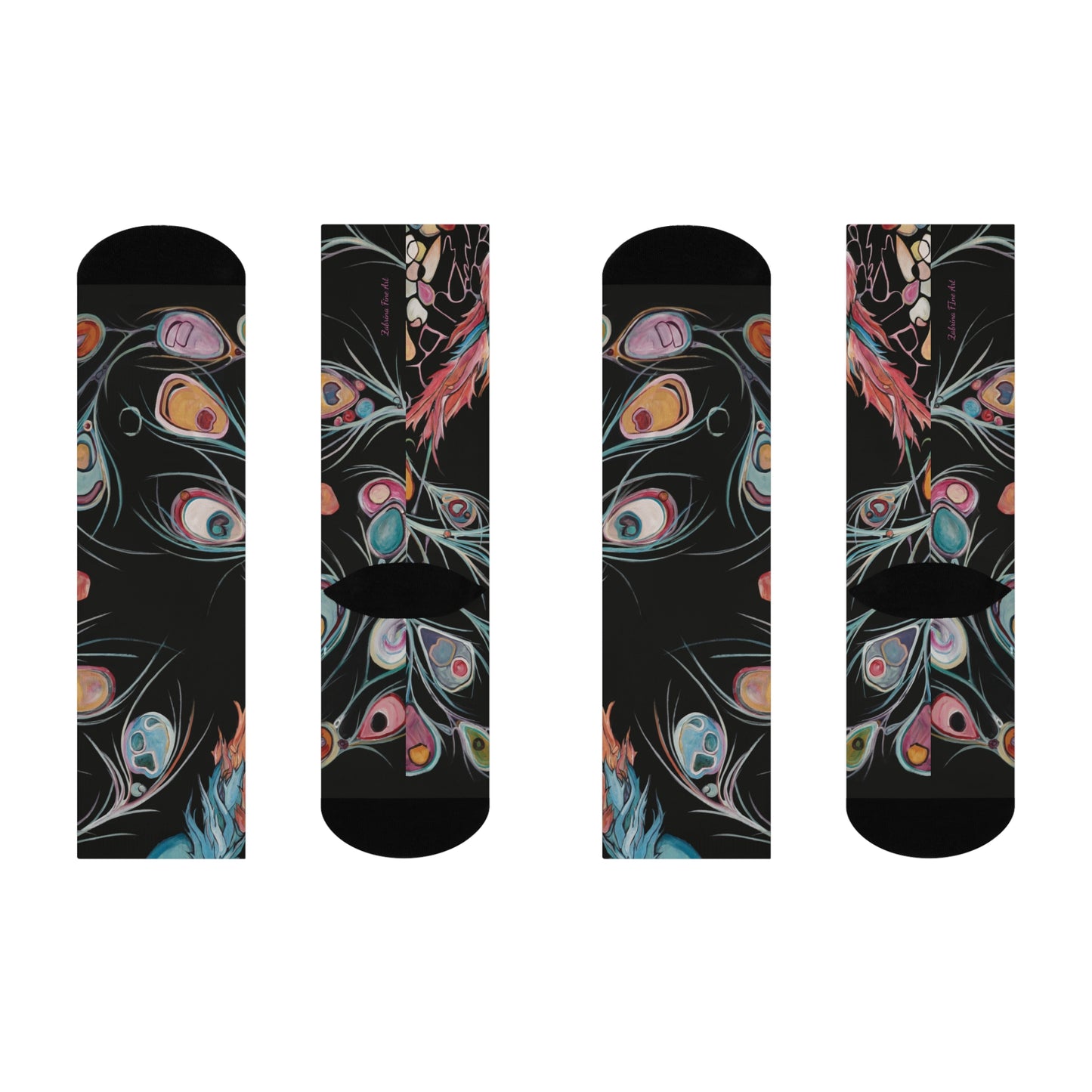 "Peacock" Cute Socks by Zabrina Fine Art