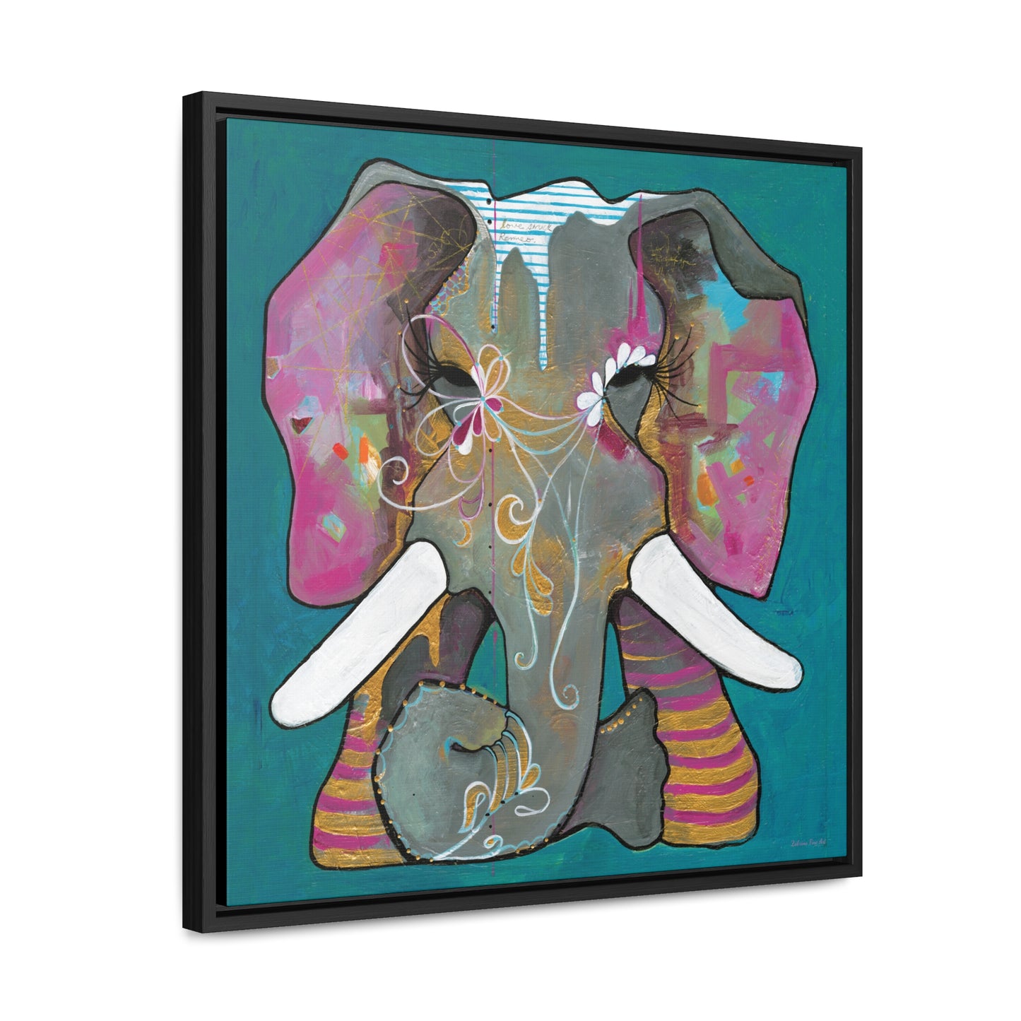 "Romeo Elephant" Framed Canvas Fine Art Reproduction by Zabrina Fine Art