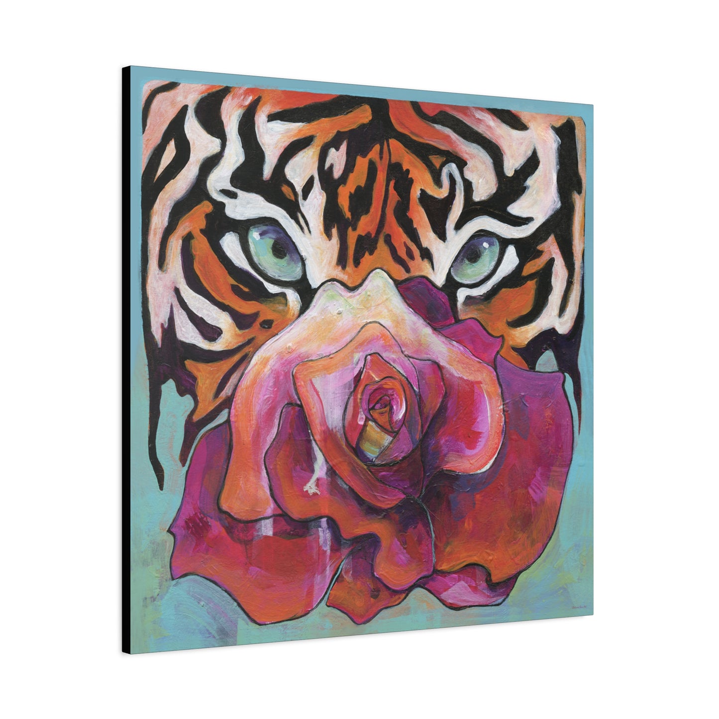 "Tiger Rose" Unframed Canvas Black Edge Reproduction by Zabrina Fine Art