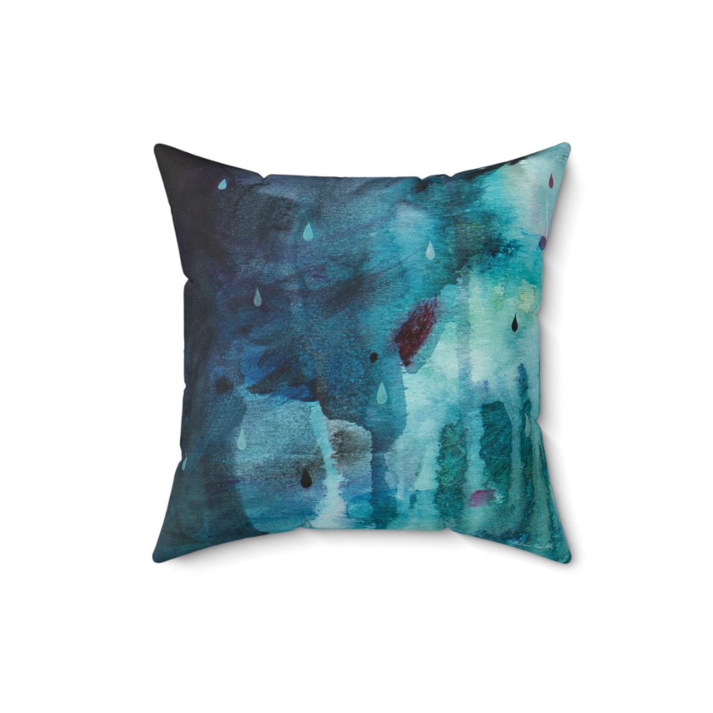 "Roses and Raindrops" Throw Pillow by Zabrina Fine Art