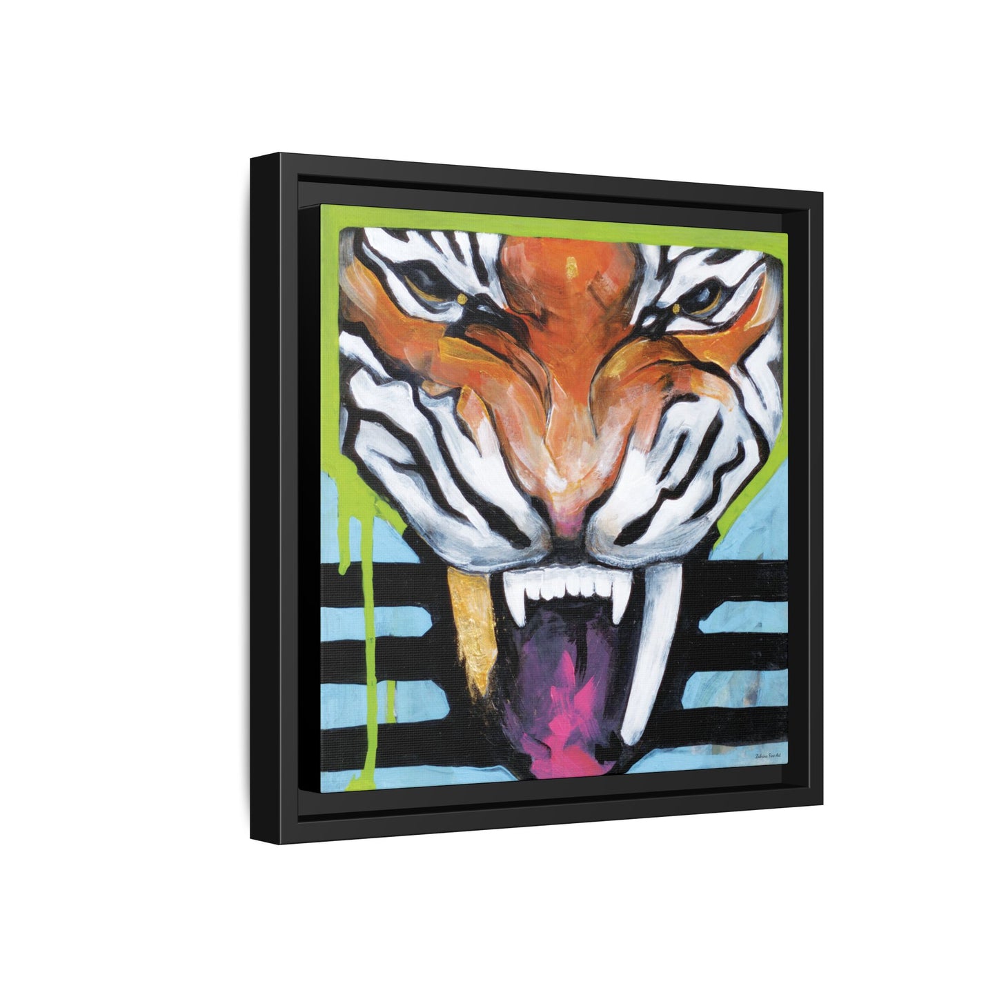 "Tiger Fang" Framed Canvas Fine Art Reproduction by Zabrina Fine Art