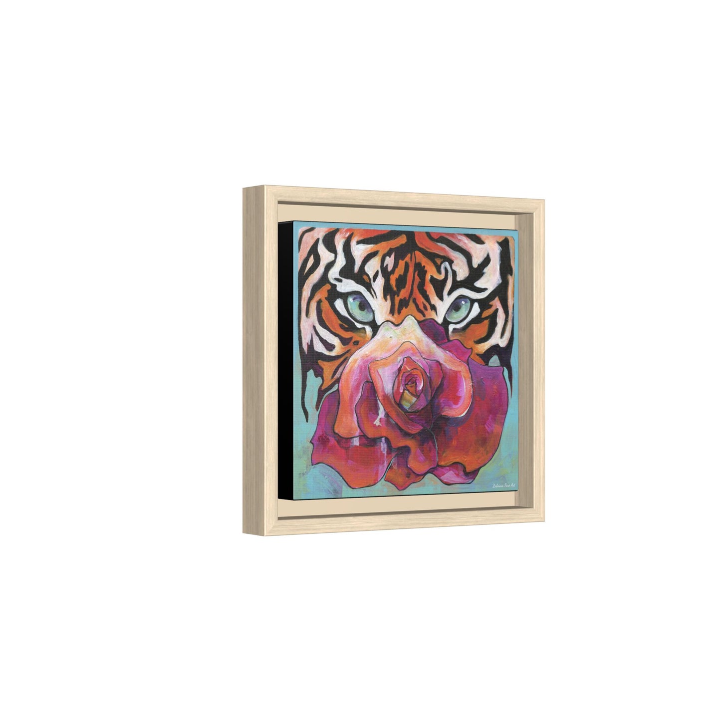 "Tiger Rose" Framed Canvas Fine Art Reproduction by Zabrina Fine Art