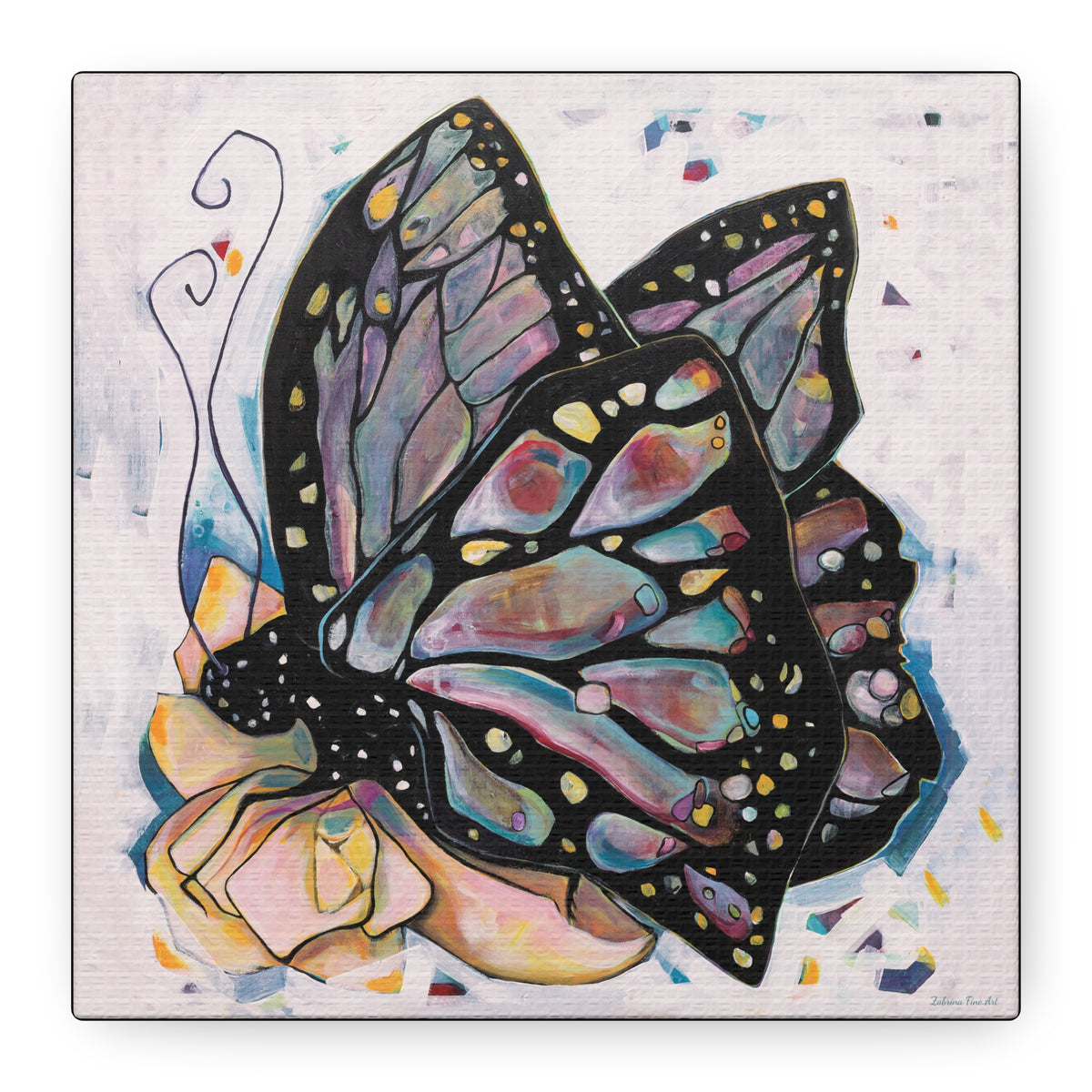 "Butterfly For Brook" Unframed Canvas Black Edge Reproduction by Zabrina Fine Art