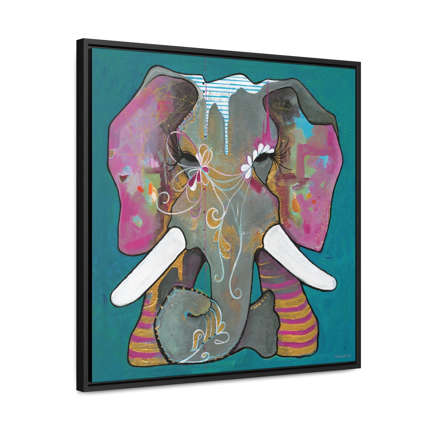 "Romeo Elephant" Framed Canvas Fine Art Reproduction by Zabrina Fine Art