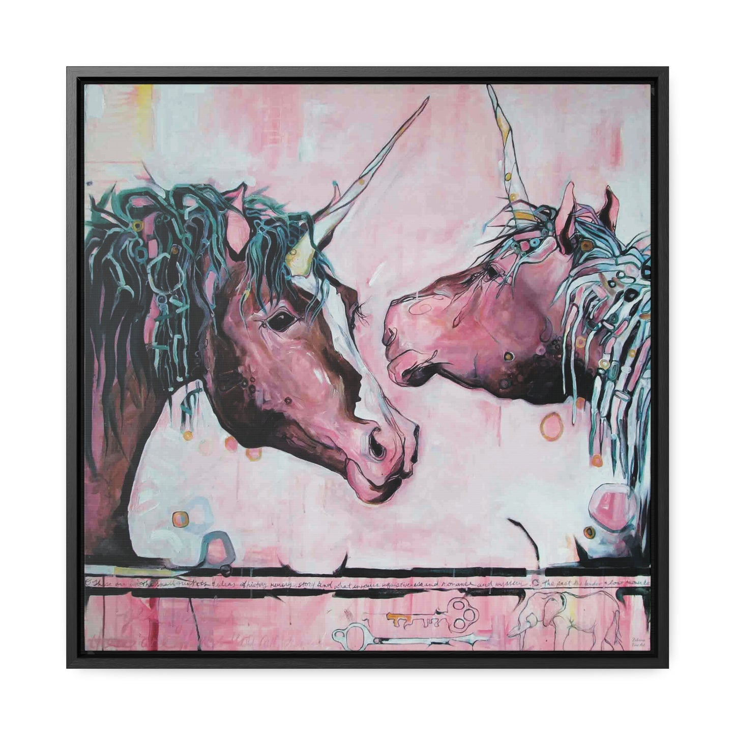 "Unicorns Are Real" Framed Canvas Fine Art Reproduction by Zabrina Fine Art