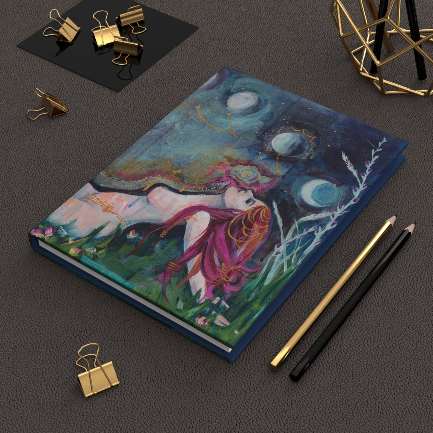 "Moon Bather" Hardcover Journal by Zabrina Fine Art