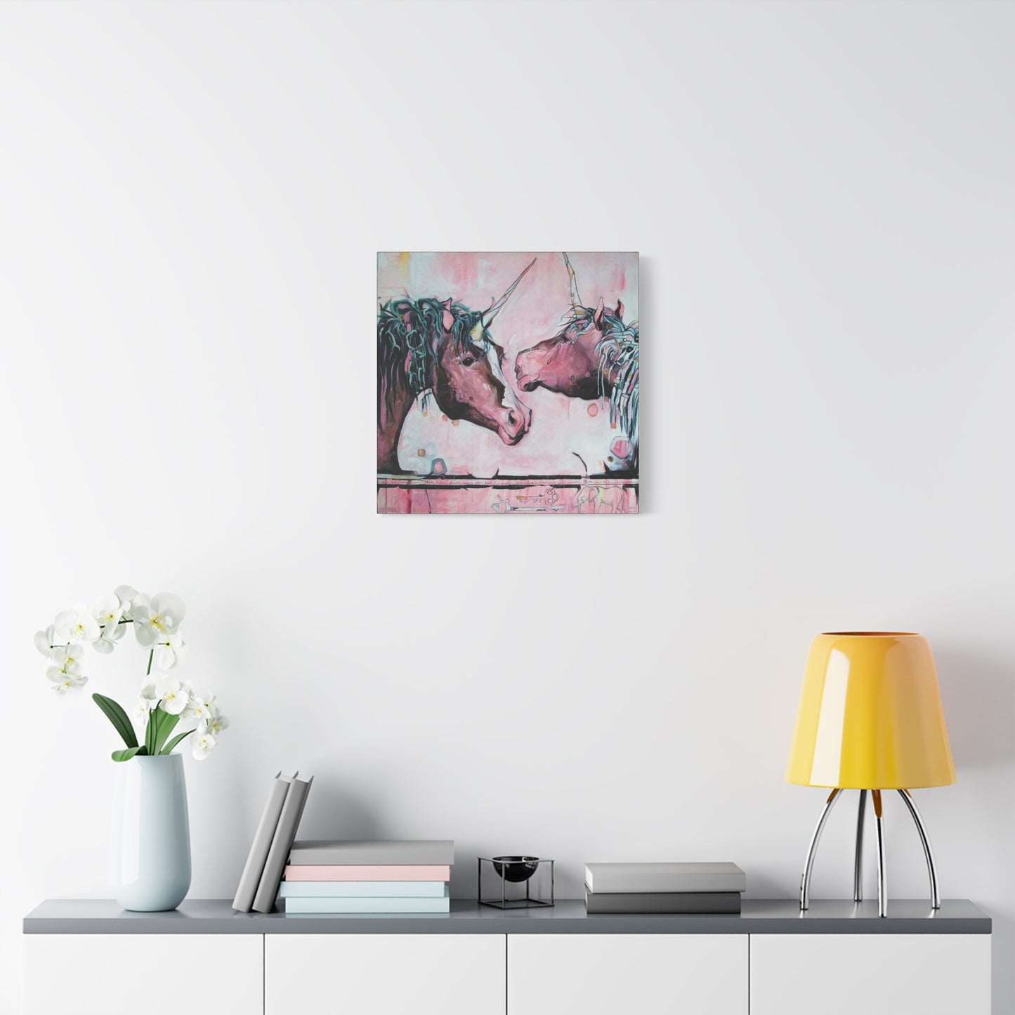 "Unicorns Are Real" Unframed Canvas Black Edge Reproduction by Zabrina Fine Art