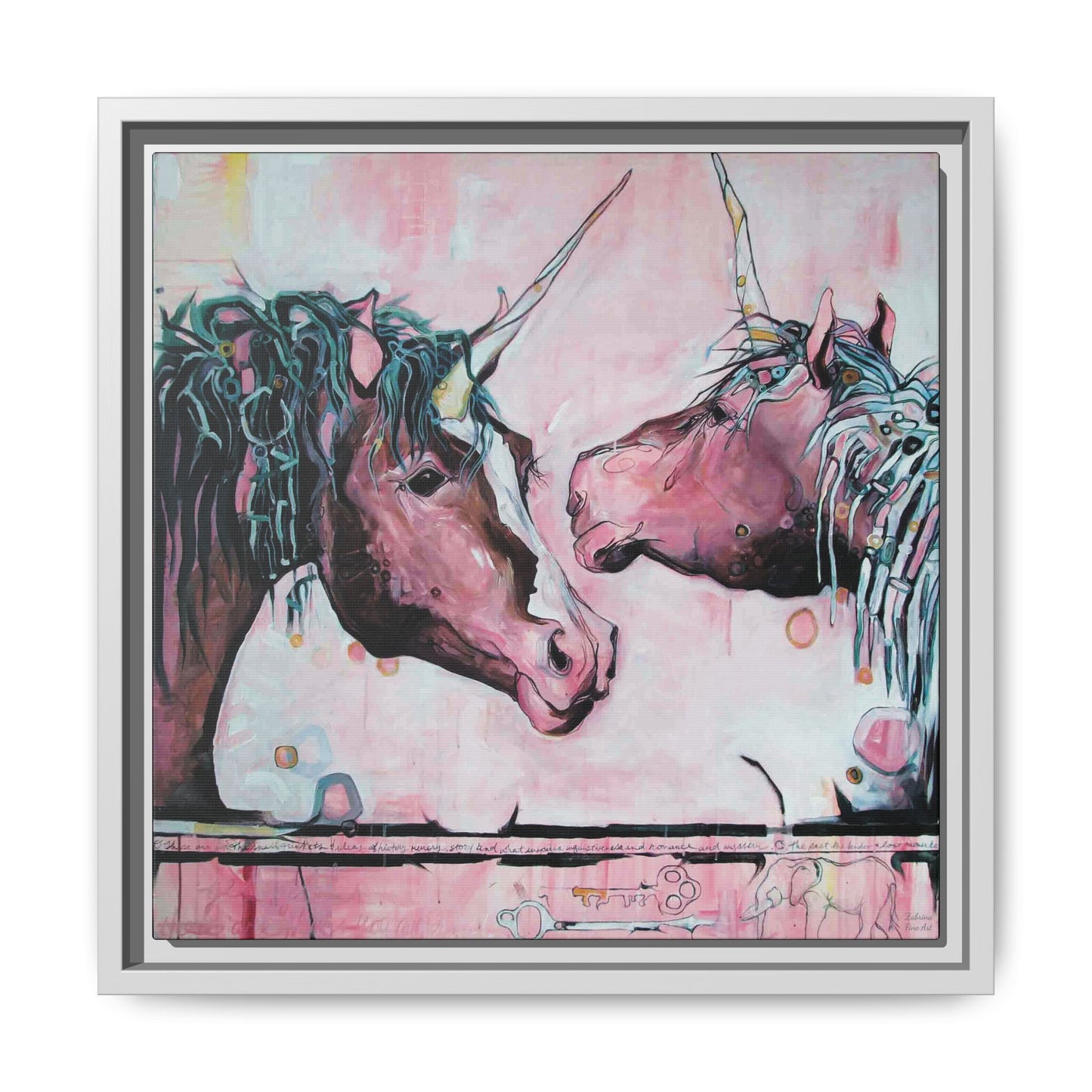 "Unicorns Are Real" Framed Canvas Fine Art Reproduction by Zabrina Fine Art