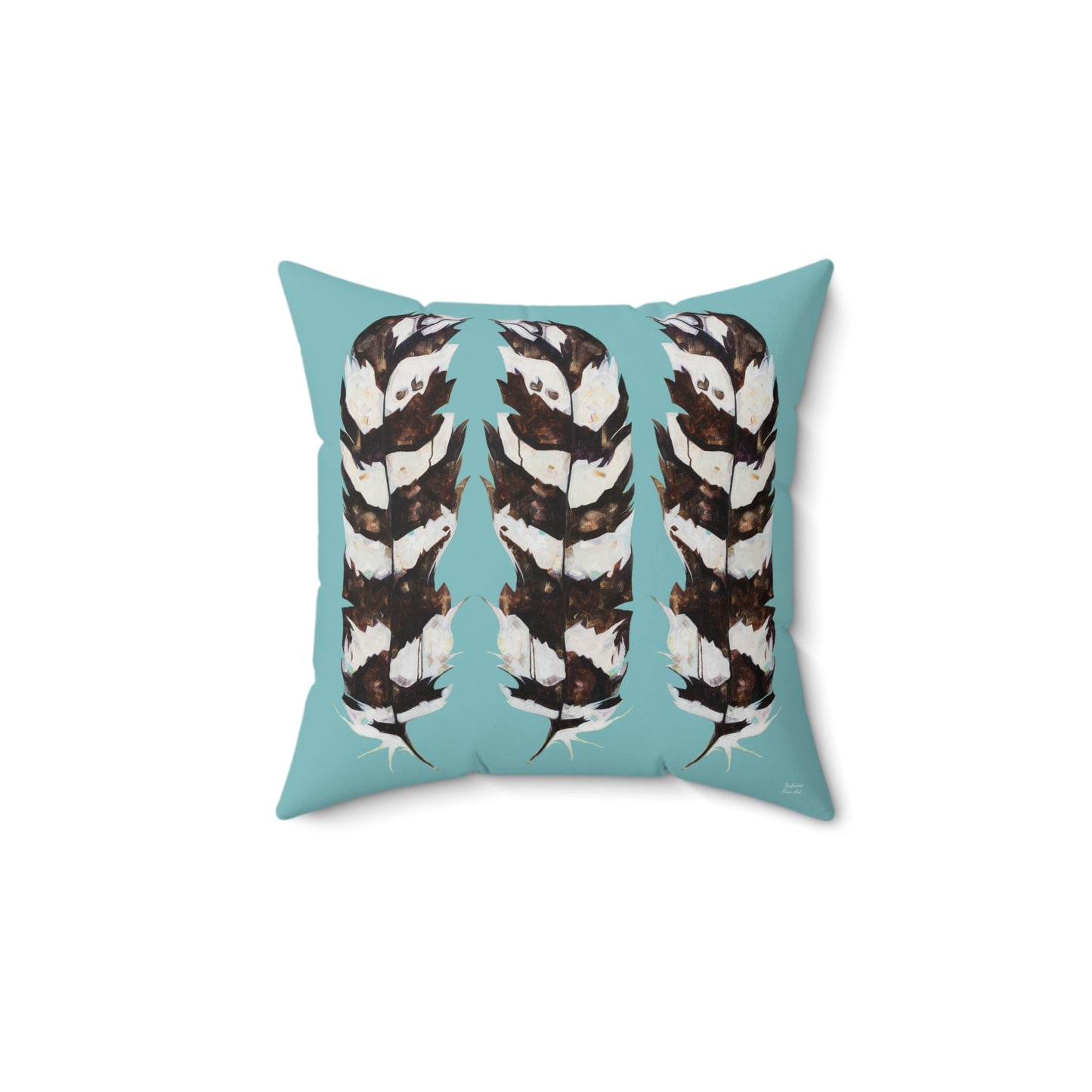 "Three Feathers" Throw Pillow by Zabrina Fine Art