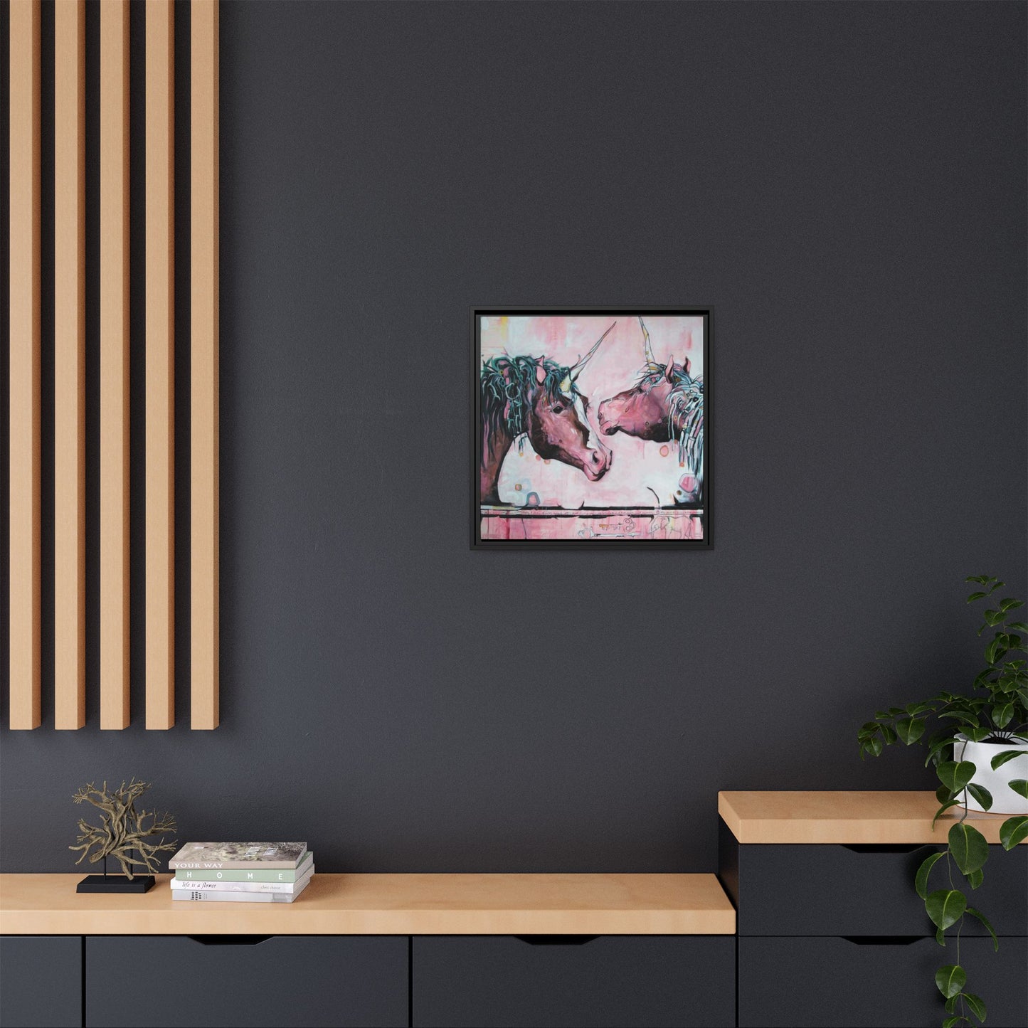 "Unicorns Are Real" Framed Canvas Fine Art Reproduction by Zabrina Fine Art