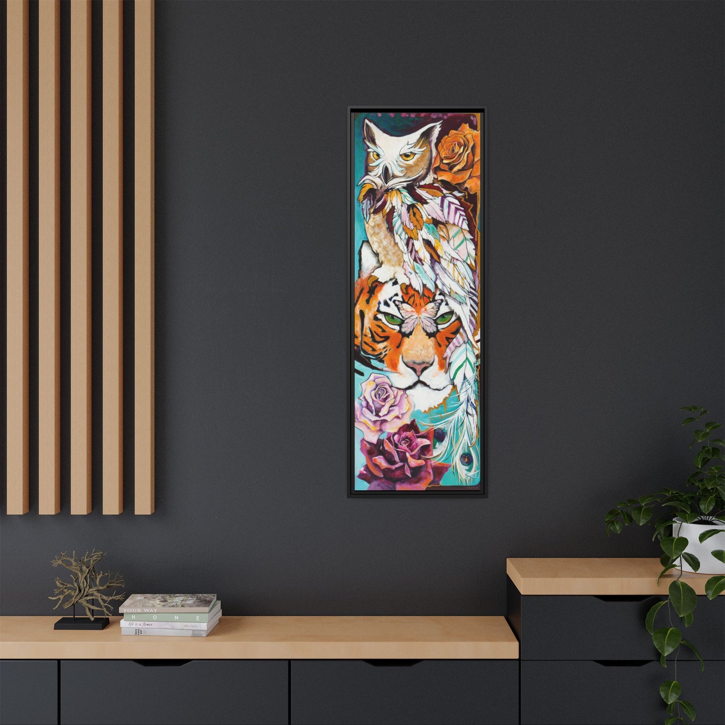 "Owl and Pussycat" Framed Canvas Fine Art Reproduction by Zabrina Fine Art