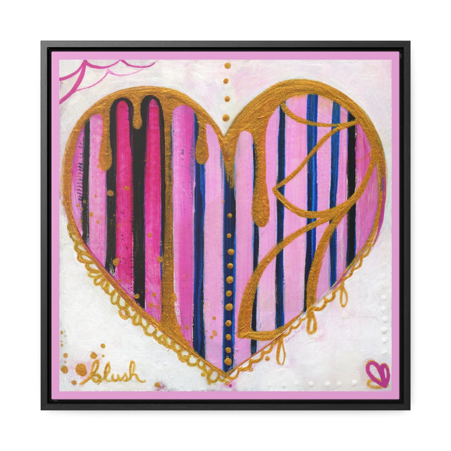 "Blush Party Heart" Framed Canvas Fine Art Reproduction by Zabrina Fine Art