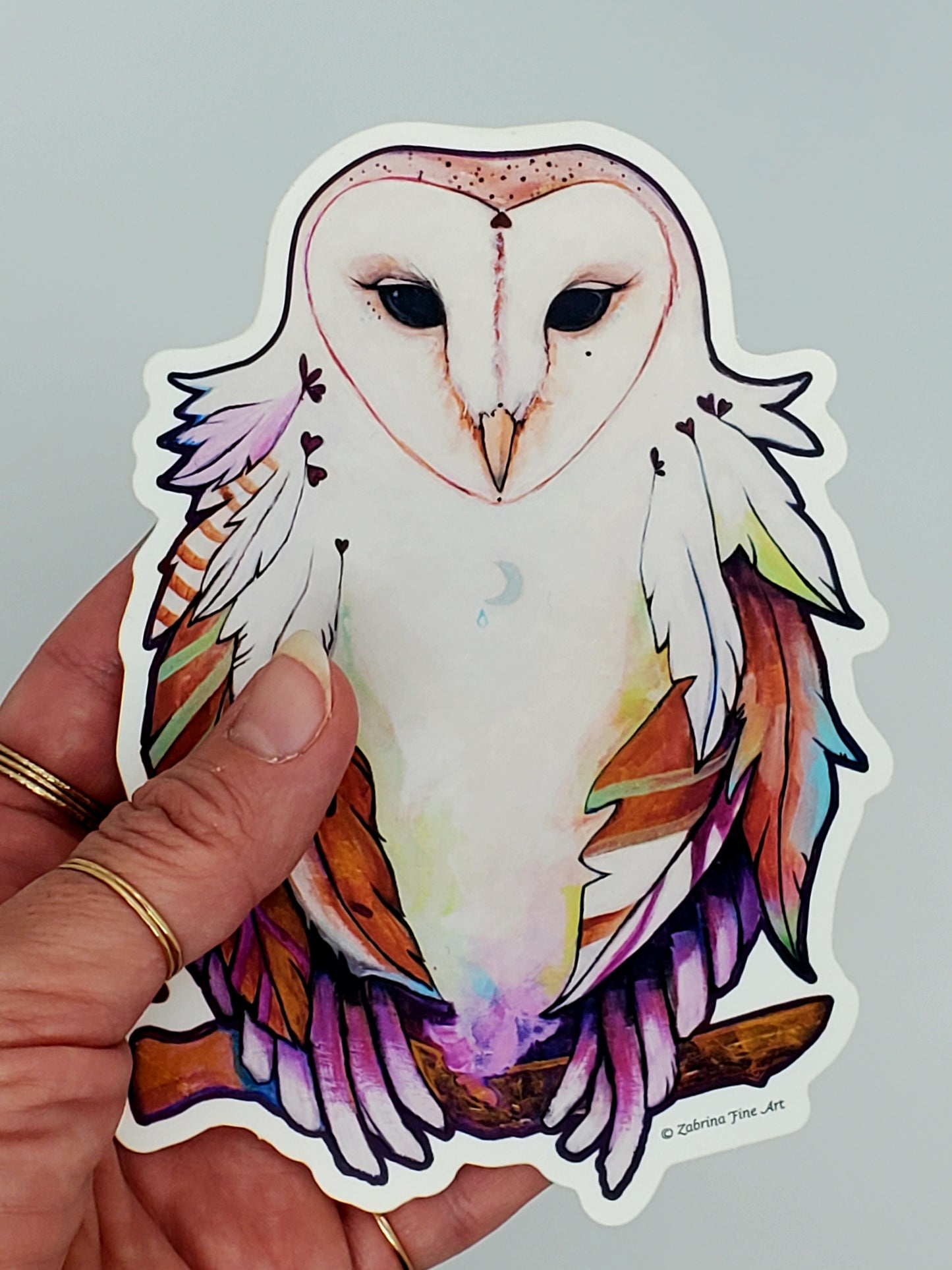 "Rainy Day Owl ZSticker" Die-Cut Sticker