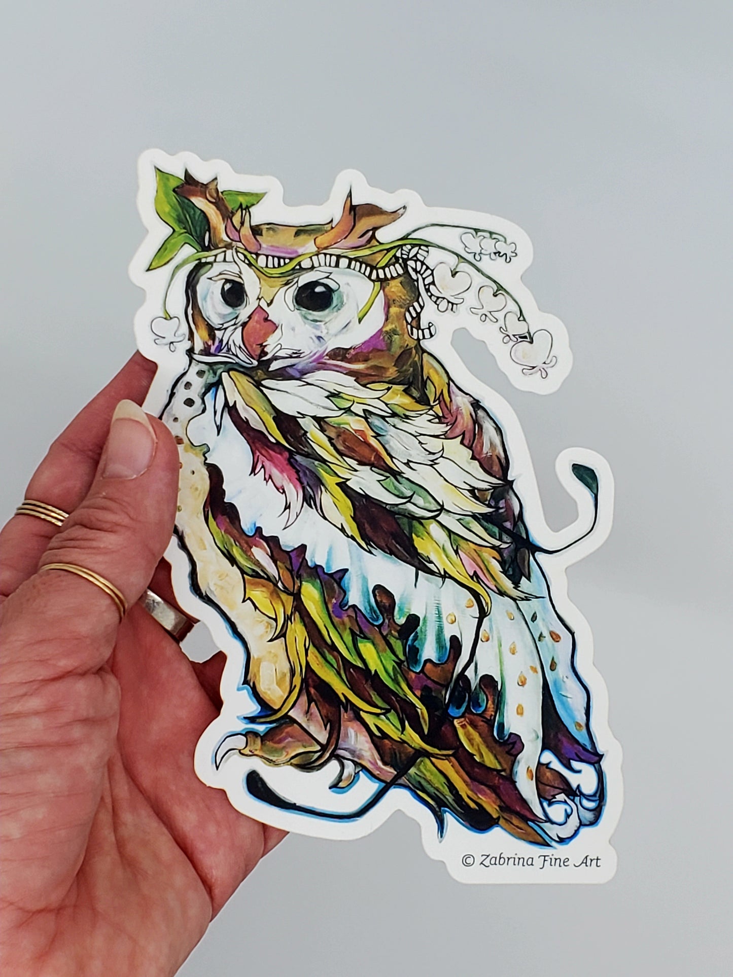 "White Owl ZSticker" Die-Cut Sticker