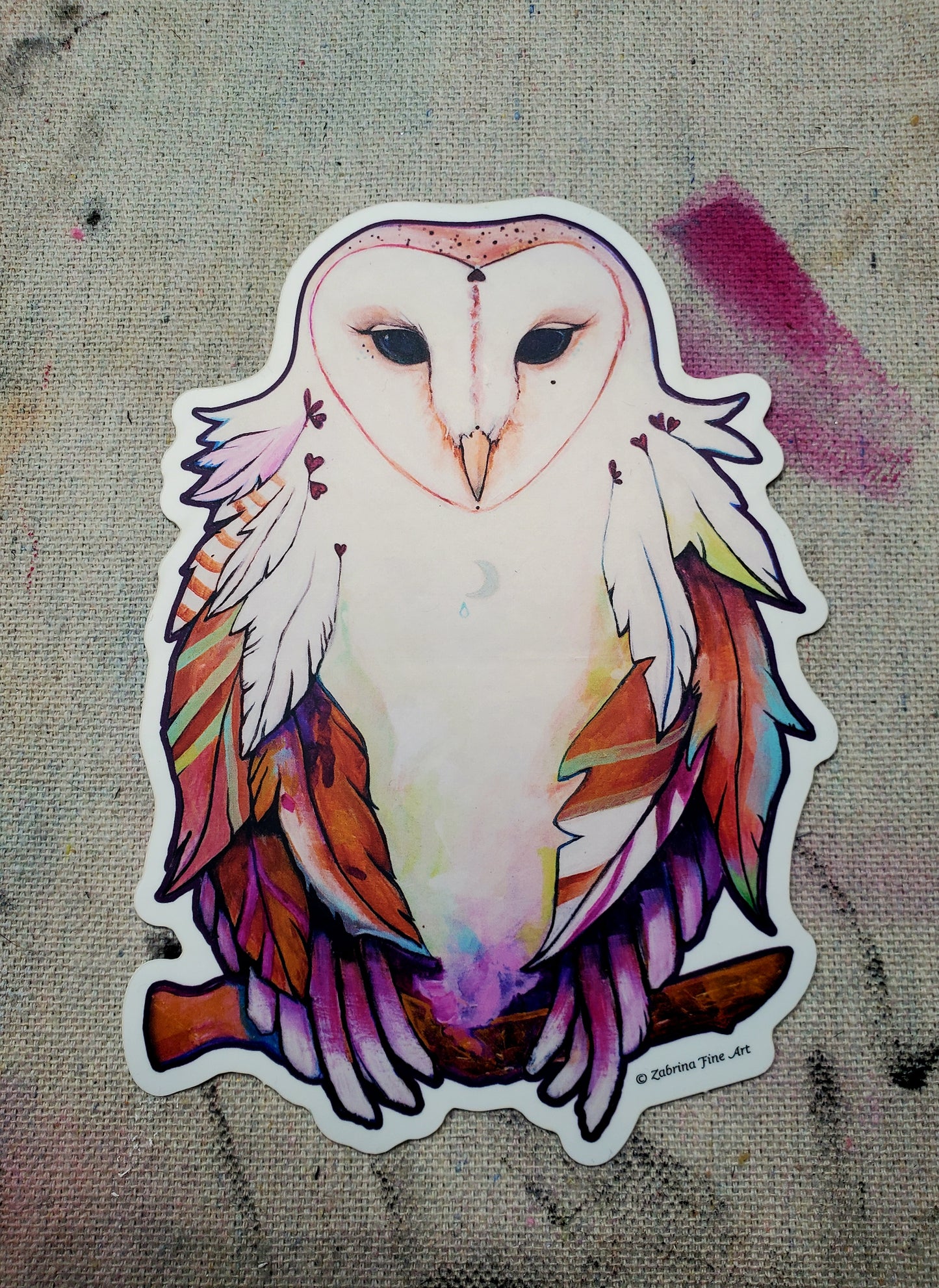 "Rainy Day Owl ZSticker" Die-Cut Sticker