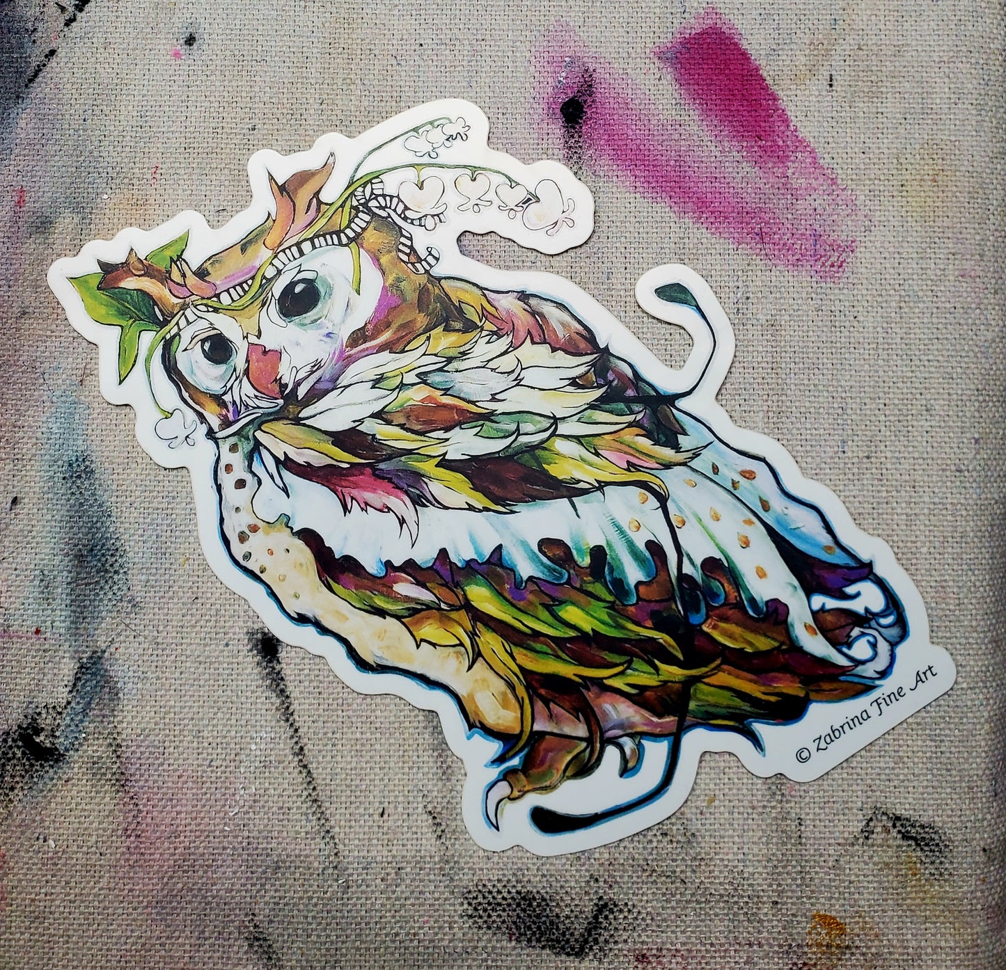 "White Owl ZSticker" Die-Cut Sticker