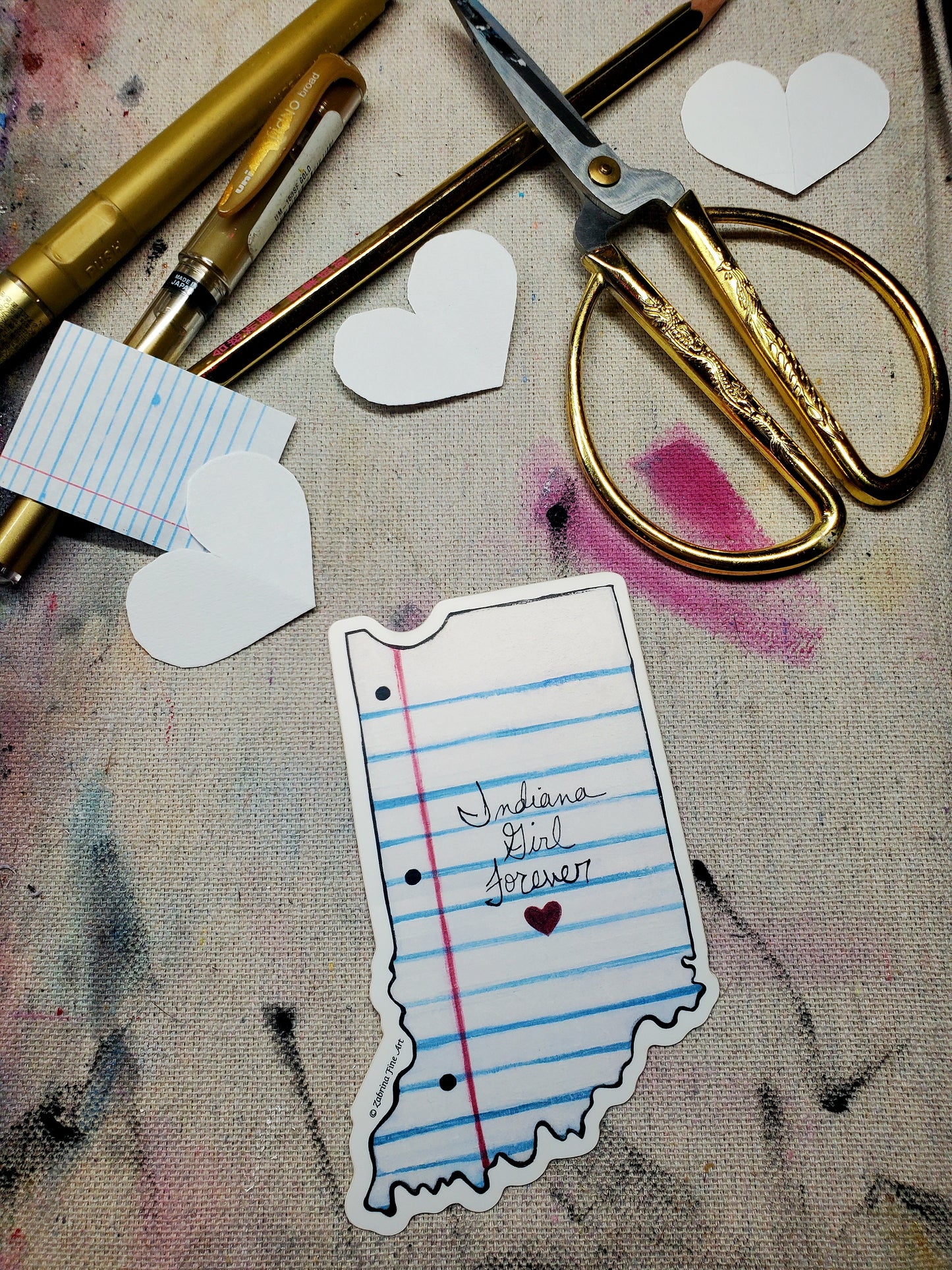 "Indiana Girl Love Note ZSticker" Die-Cut Sticker