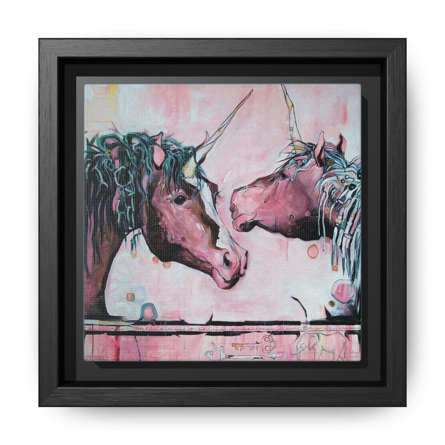 "Unicorns Are Real" Framed Canvas Fine Art Reproduction by Zabrina Fine Art