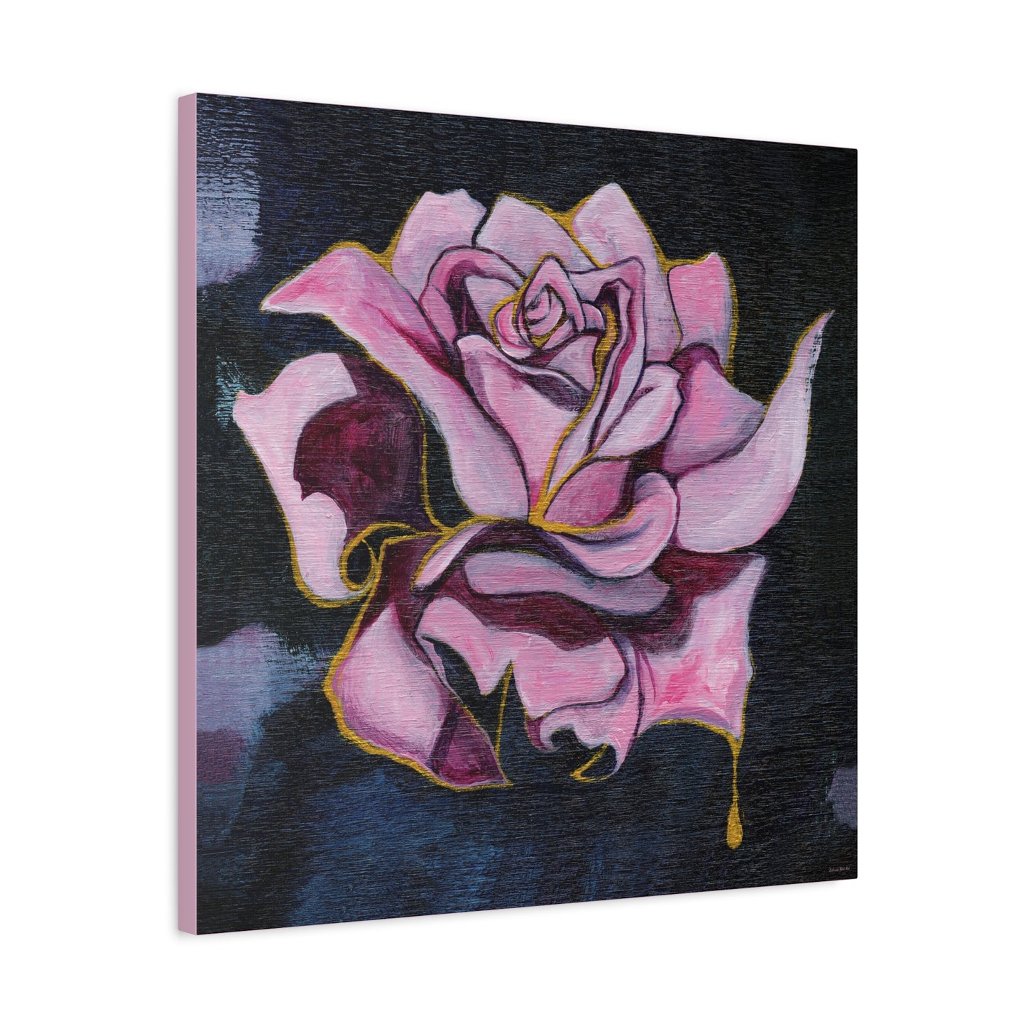 "Gilded Rose" Unframed Canvas Dusty Pink Edge Reproduction by Zabrina Fine Art