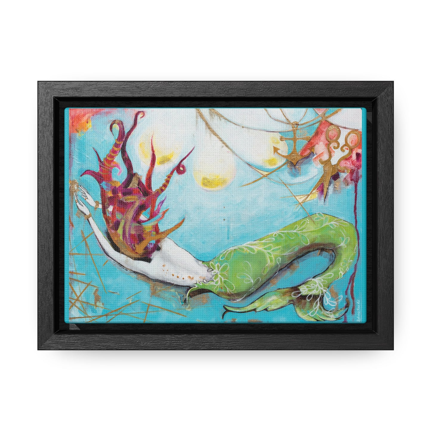 "Mermaid" Framed Canvas Fine Art Reproduction by Zabrina Fine Art