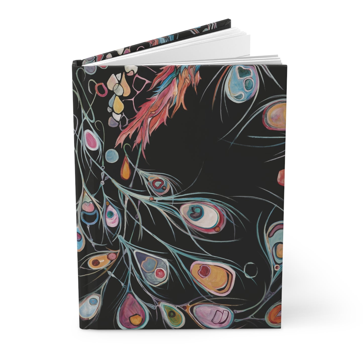 "Peacock Feathers" Hardcover Journal by Zabrina Fine Art